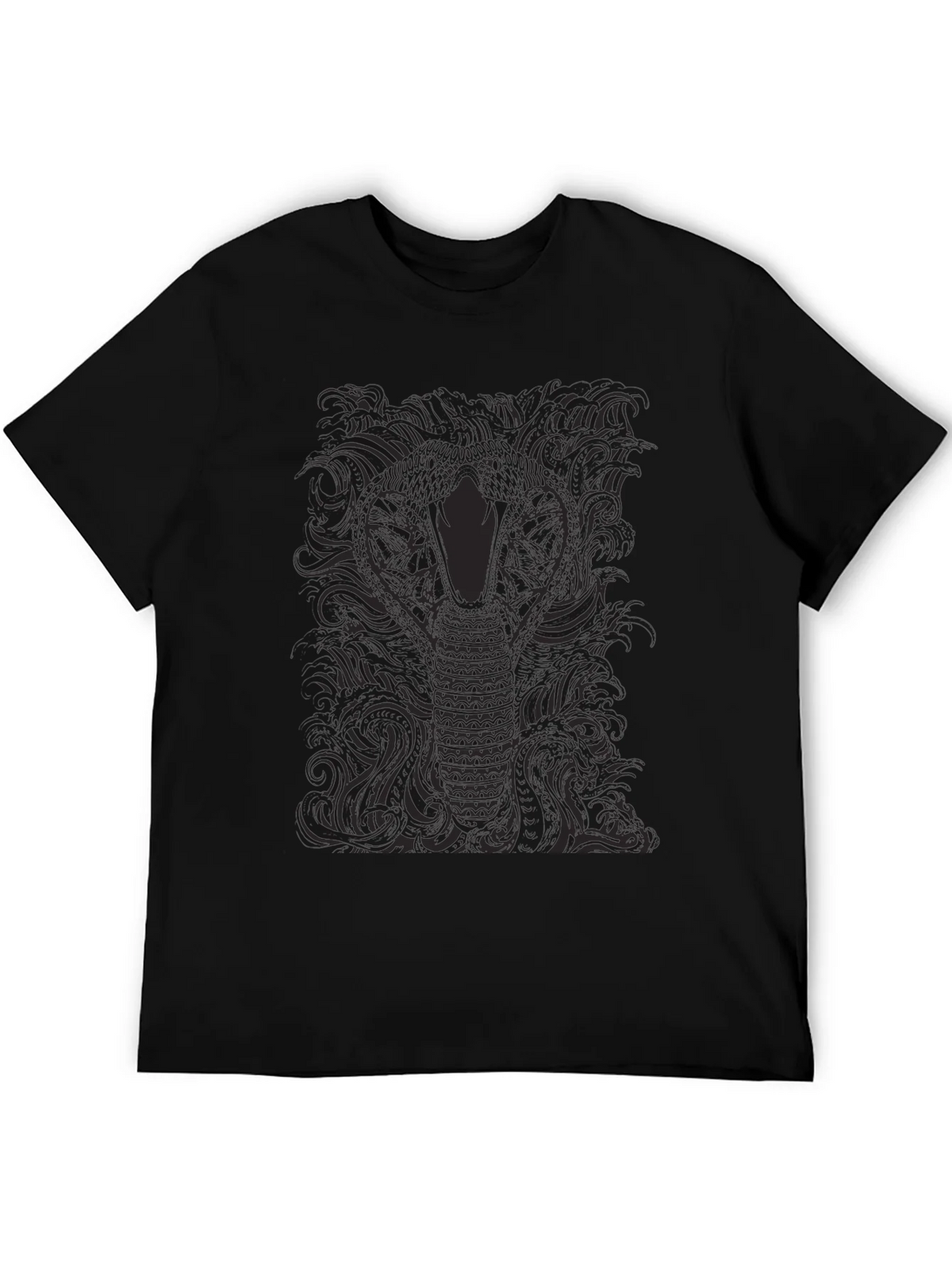 Mens Black Cobra Graphic Tee - Stylish Snake Design product image 4