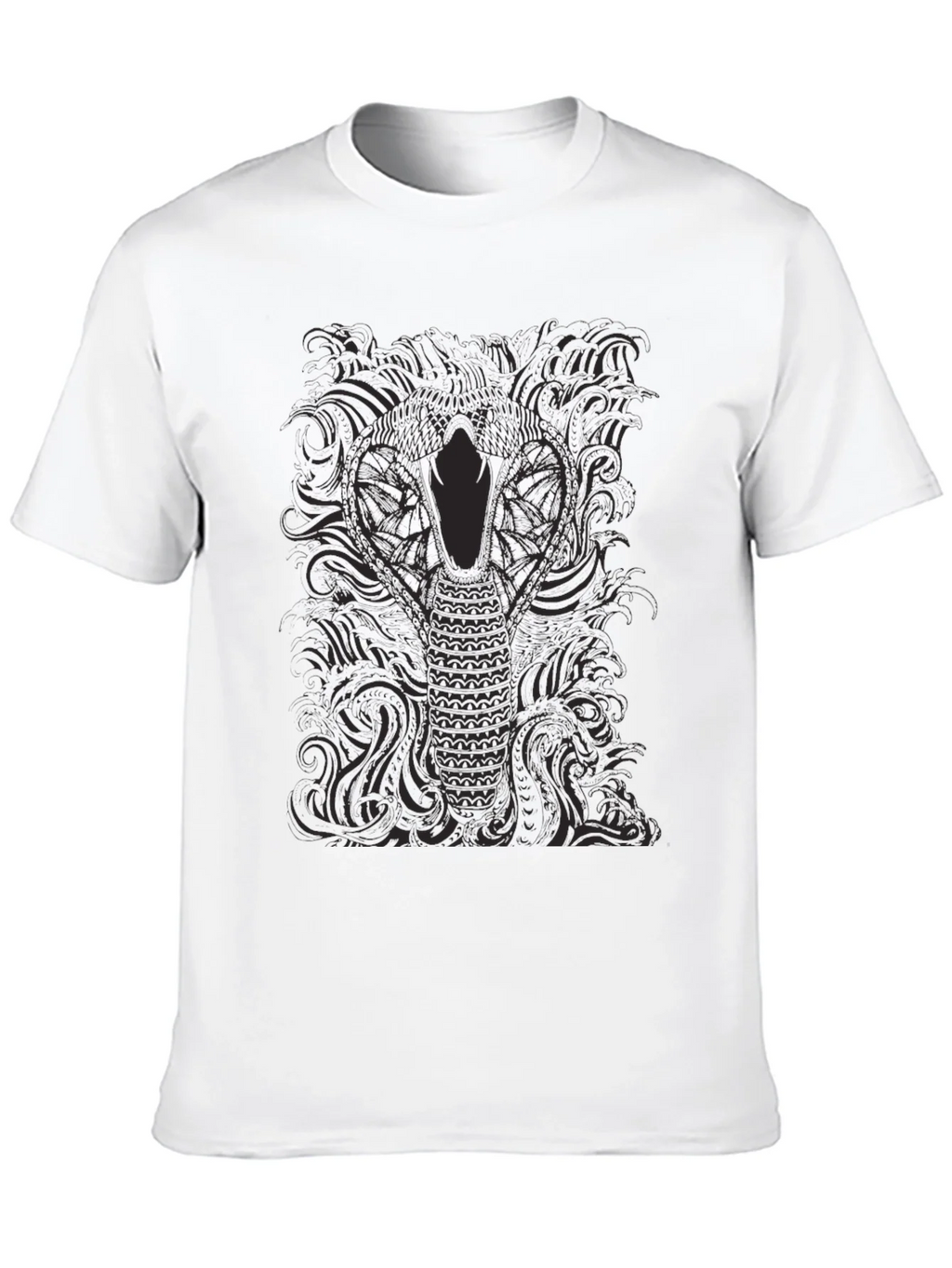 Mens Black Cobra Graphic Tee - Stylish Snake Design product image 7