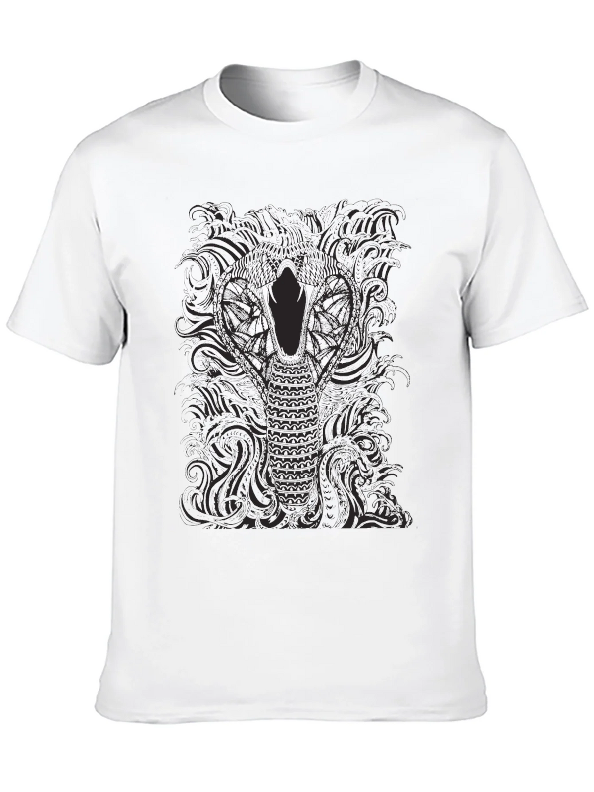 Mens Black Cobra Graphic Tee - Stylish Snake Design product image 7