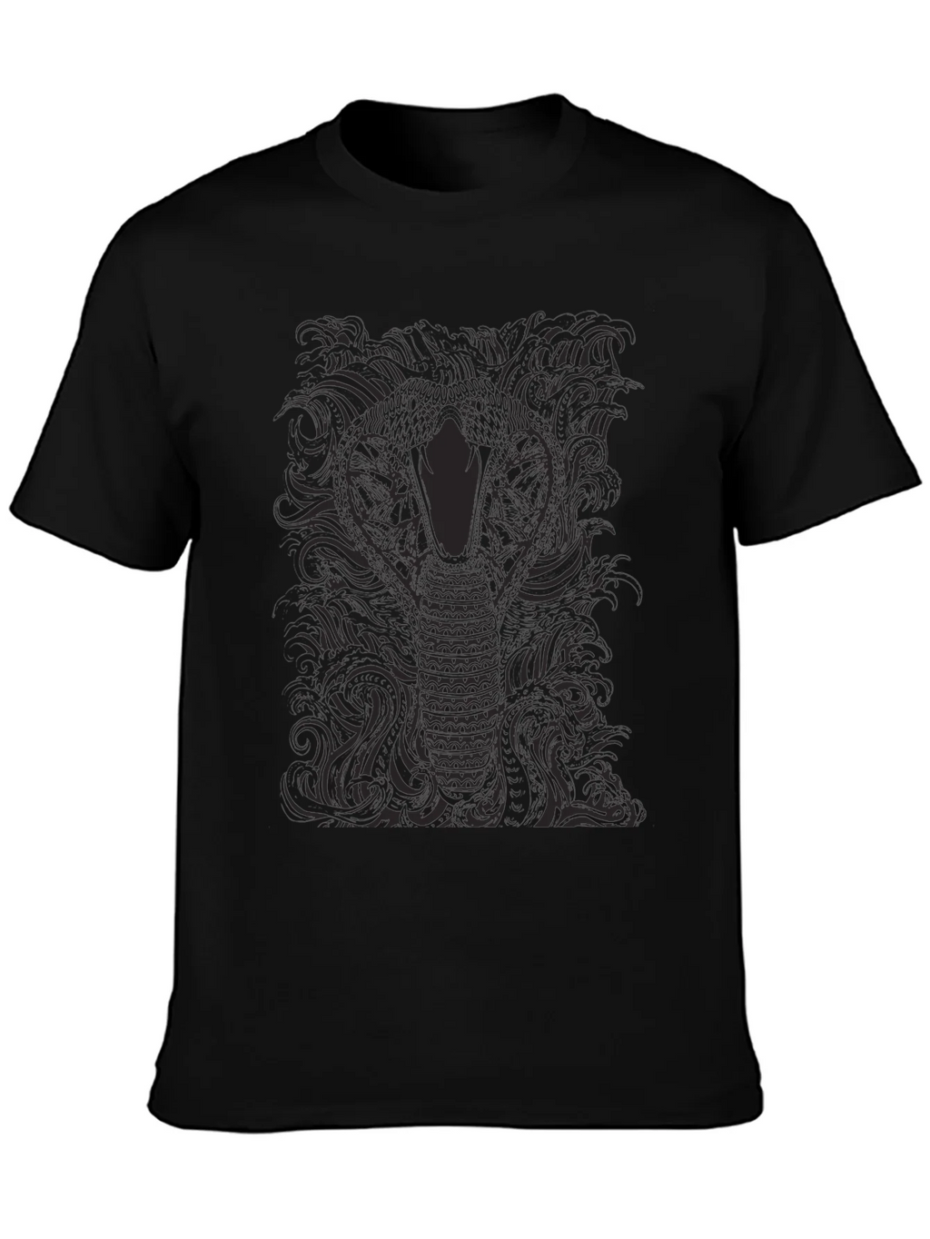Mens Black Cobra Graphic Tee - Stylish Snake Design product image 2
