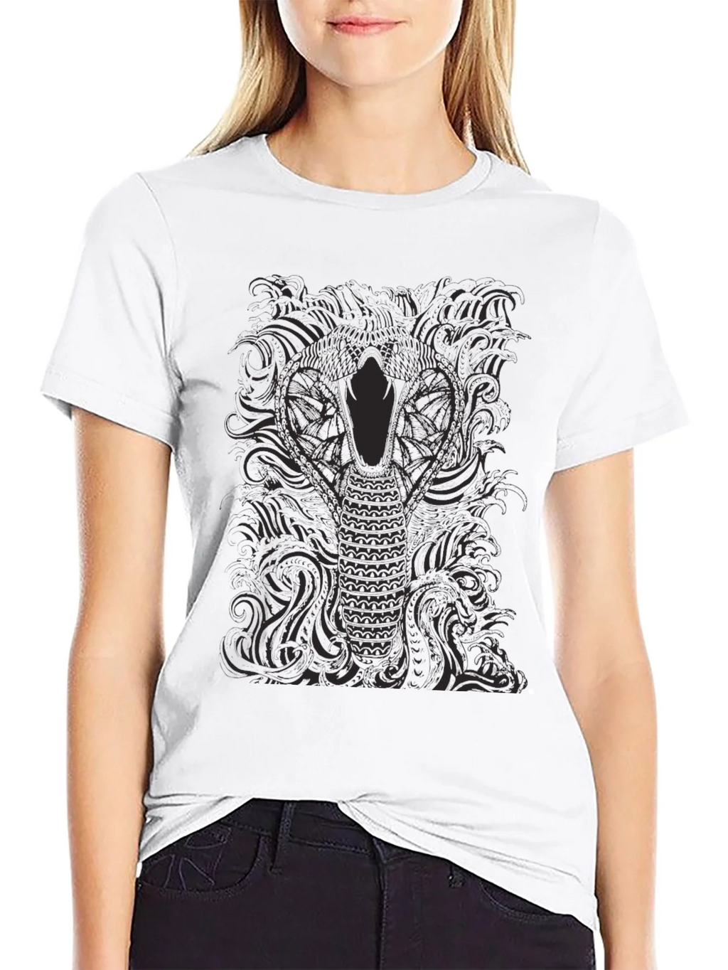 Mens Black Cobra Graphic Tee - Stylish Snake Design product image 6