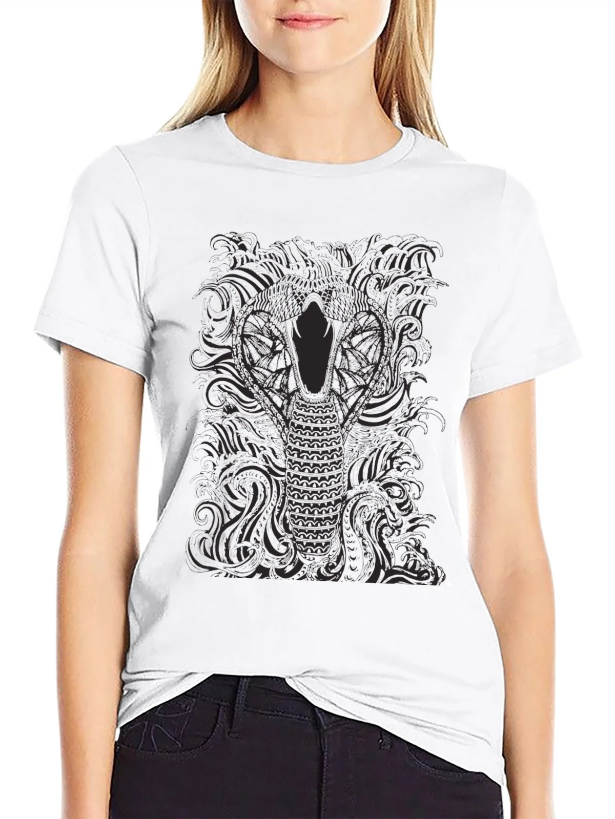 Mens Black Cobra Graphic Tee - Stylish Snake Design product image 6