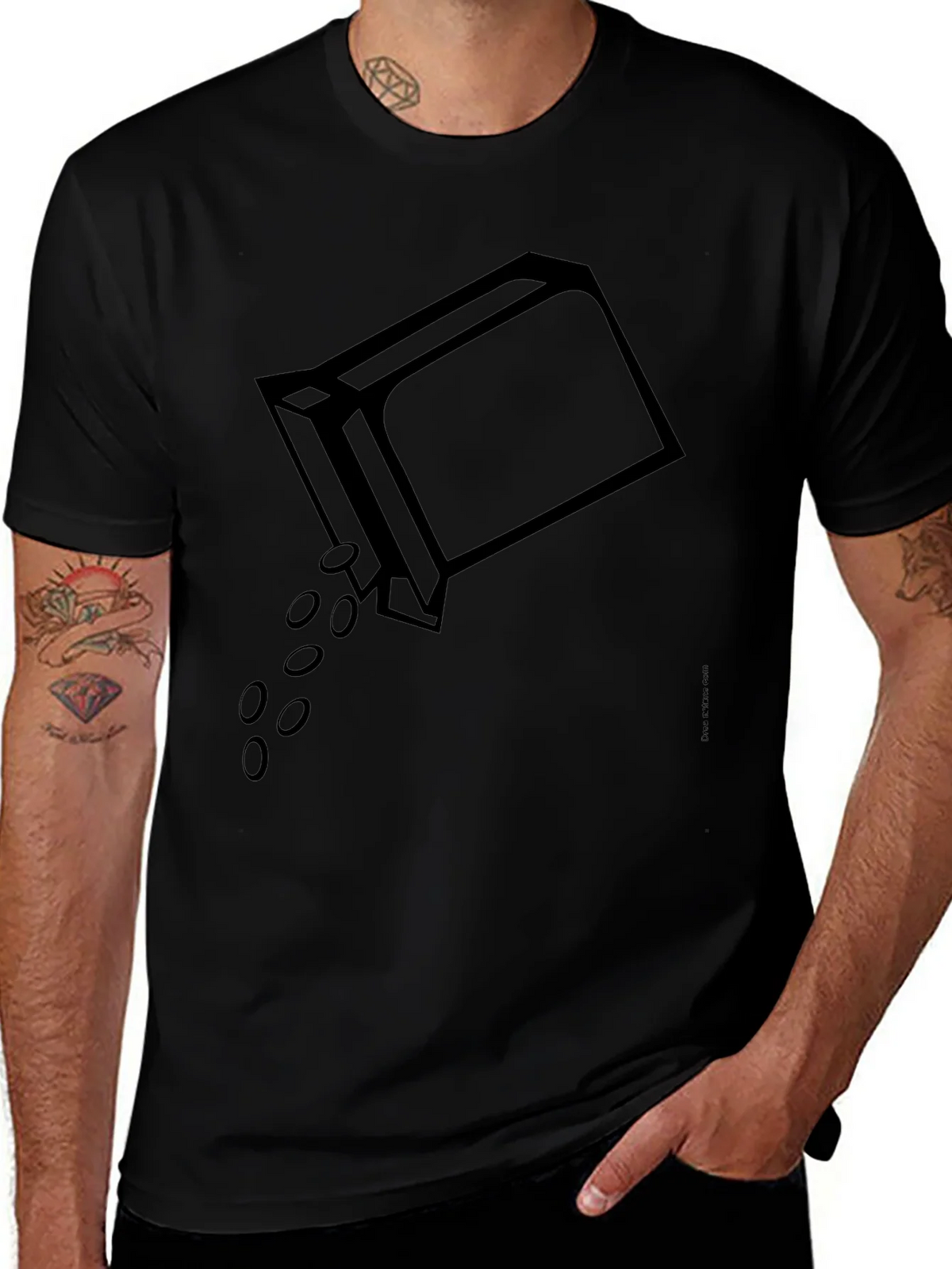 Black T-Shirt with Graphic Box Design product image 1