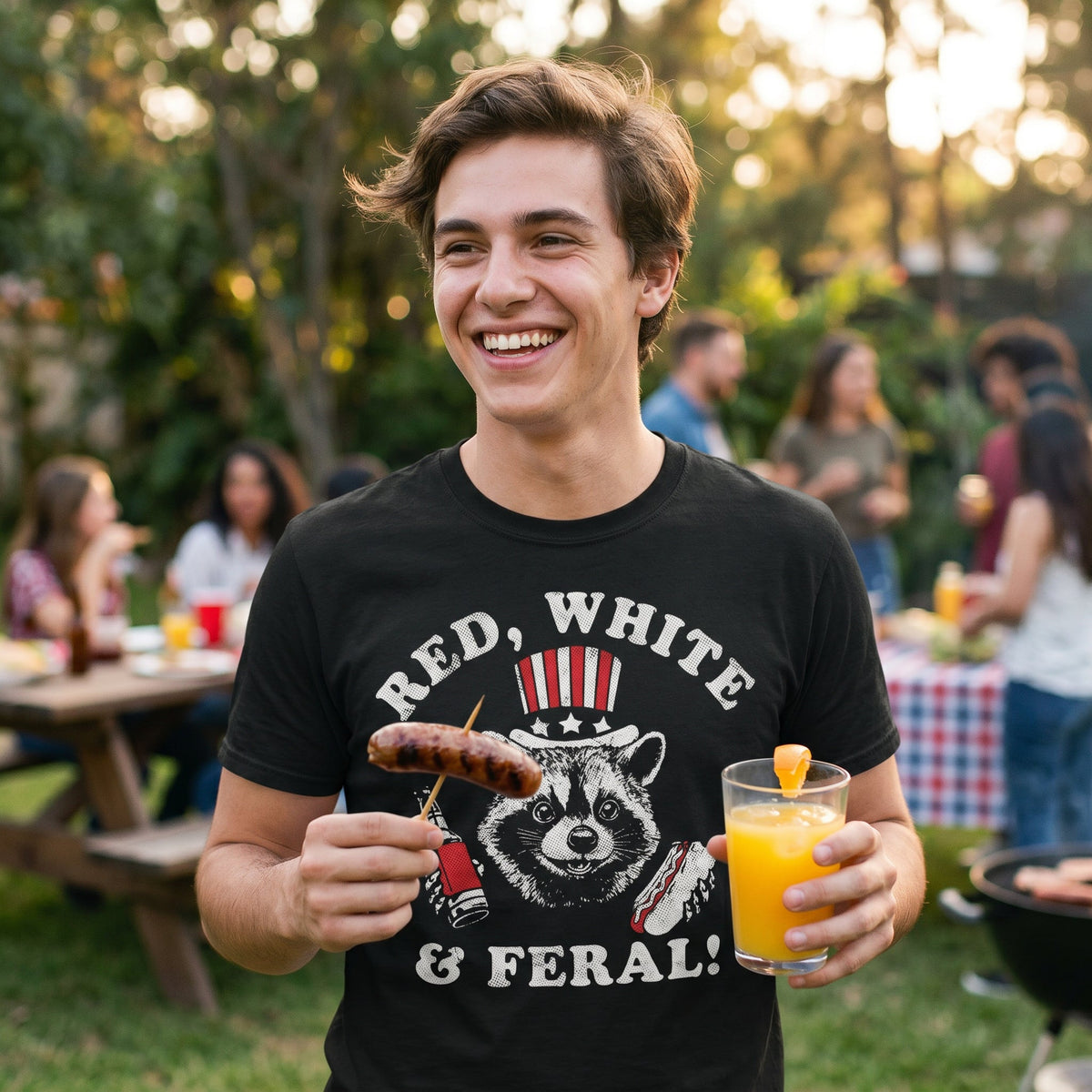 Red White And Feral Men's T Shirt product image 2
