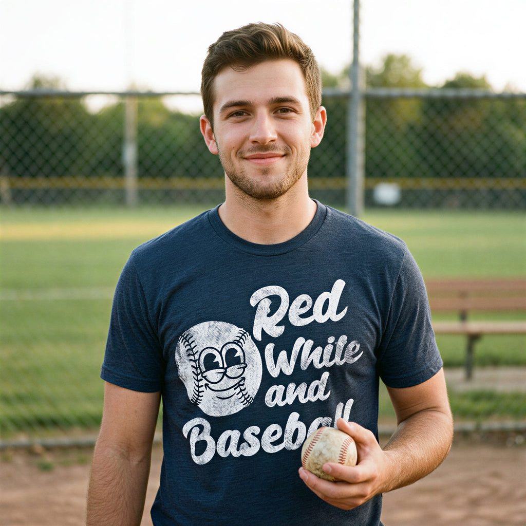Red White And Baseball Men's T Shirt product image 2