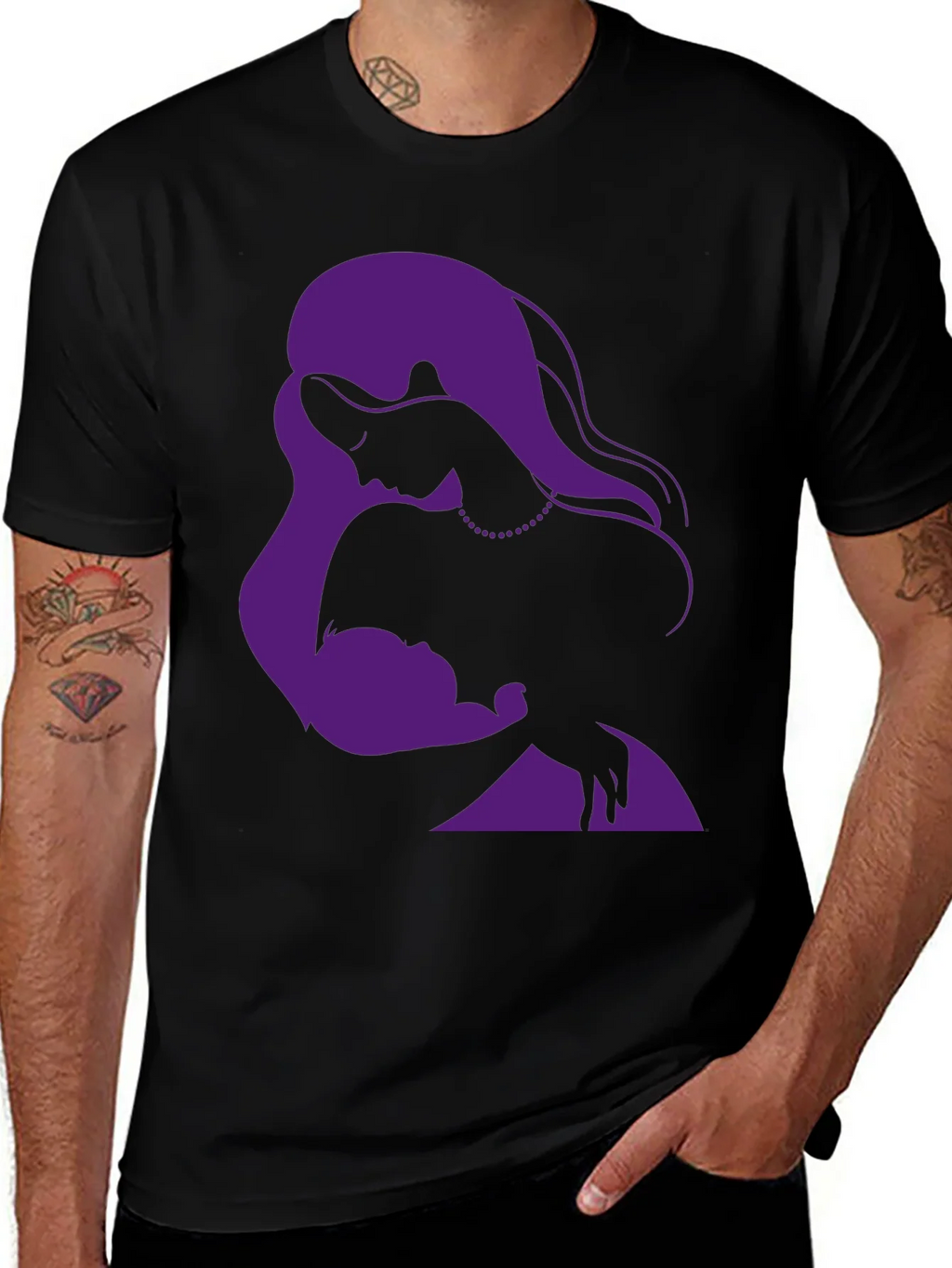 Elegant Mother & Child Graphic T-Shirt product image 1