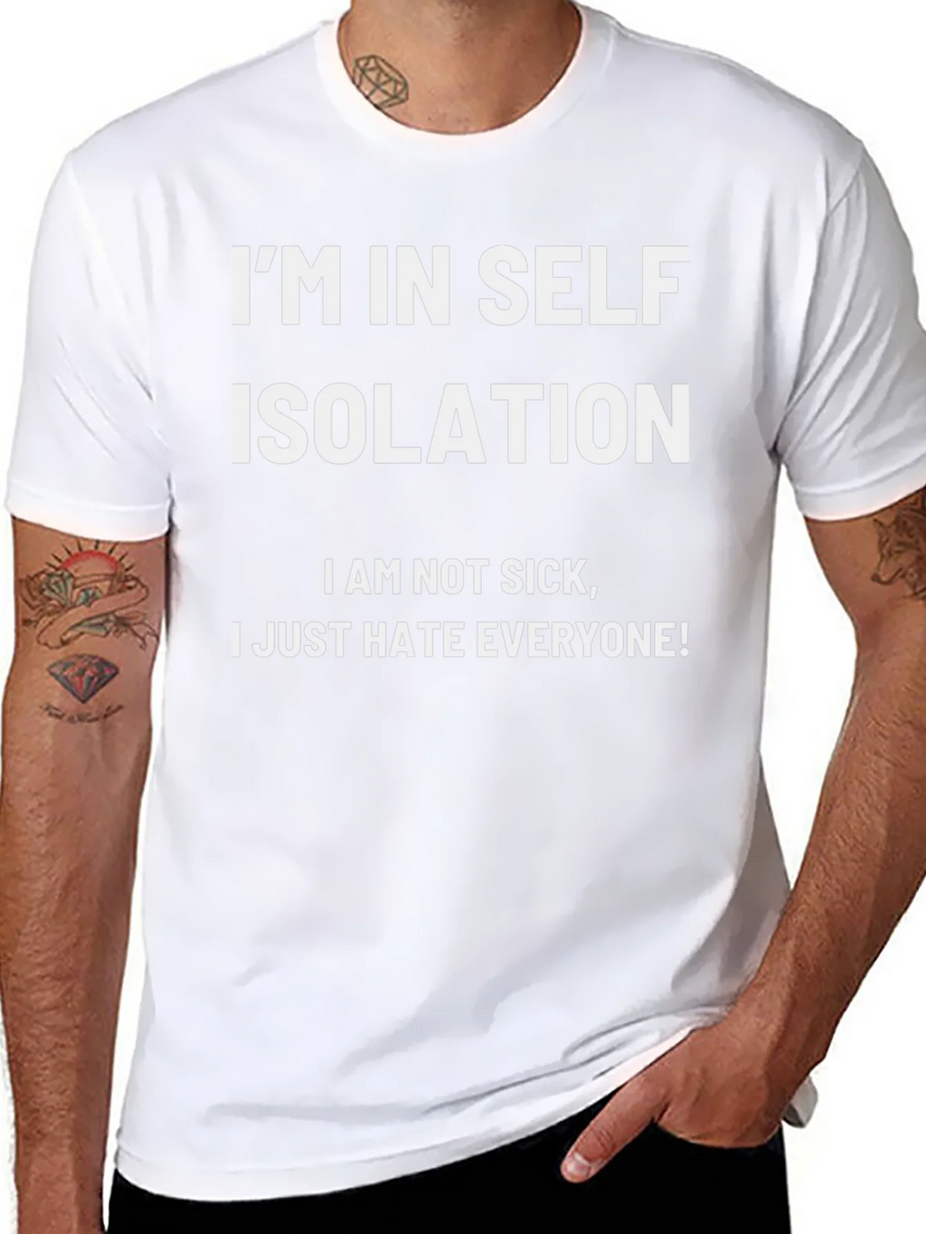 Im In Self Isolation Black T-Shirt product image 5