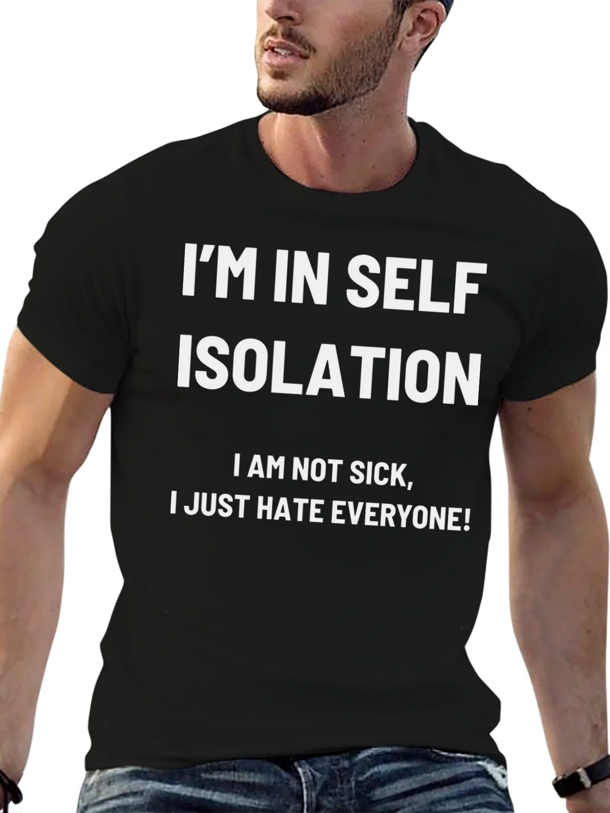 Im In Self Isolation Black T-Shirt product image 4