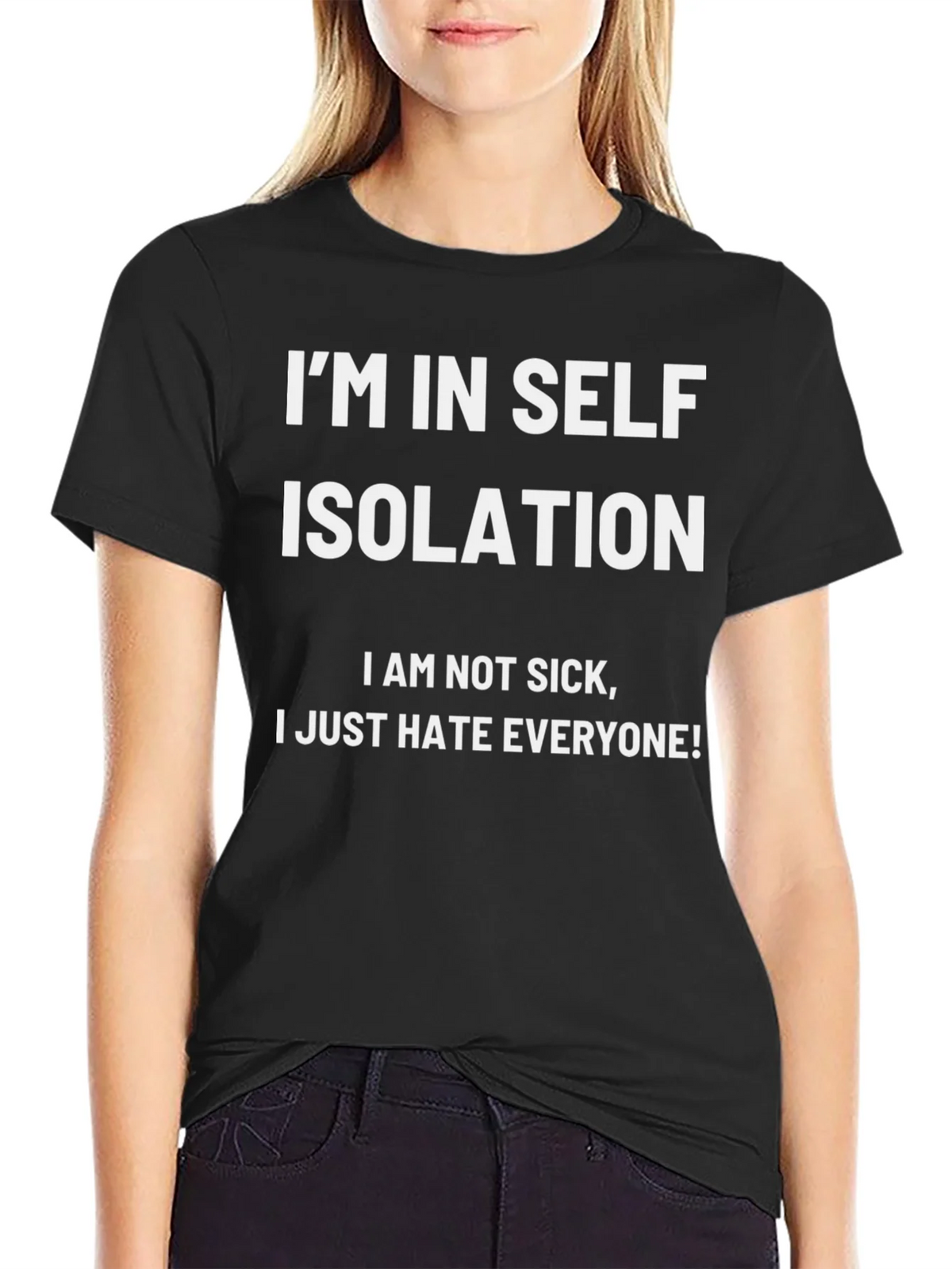 Im In Self Isolation Black T-Shirt product image 1