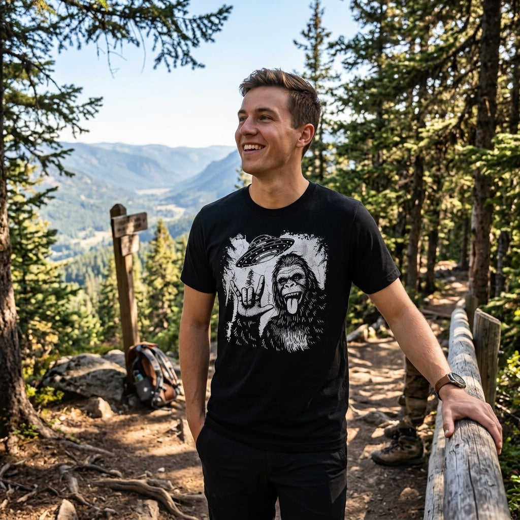 Bigfoot UFO Men's T Shirt product image 2