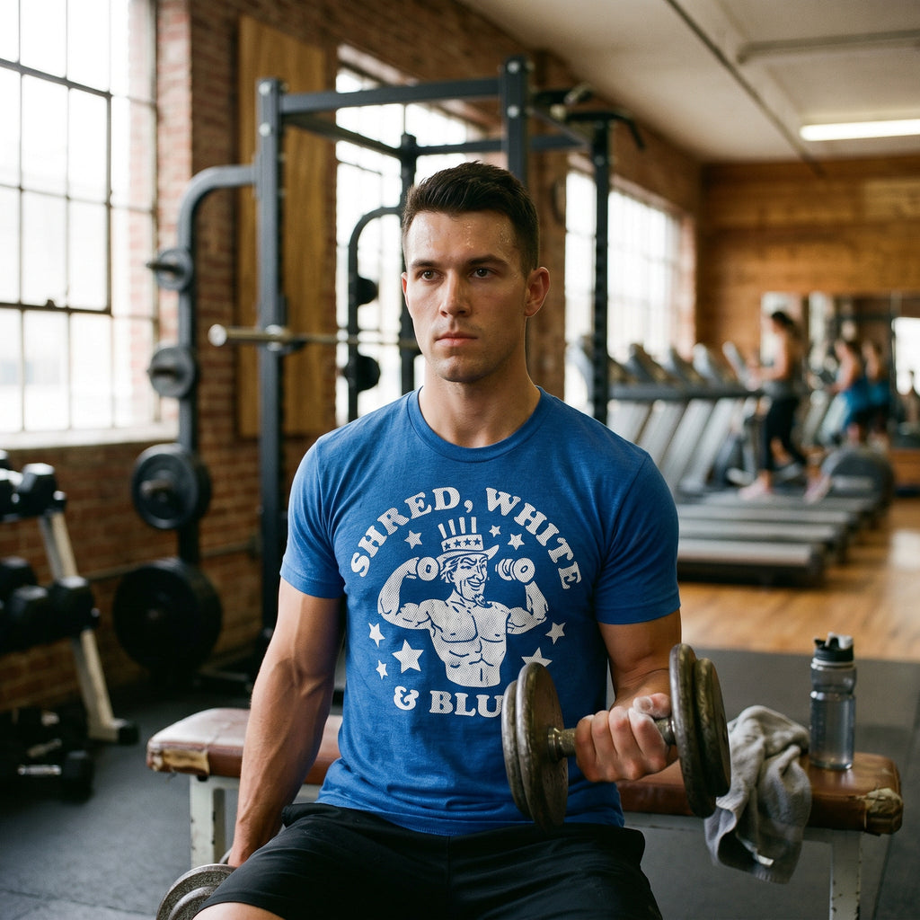 Shred White And Blue Men's T Shirt product image 2