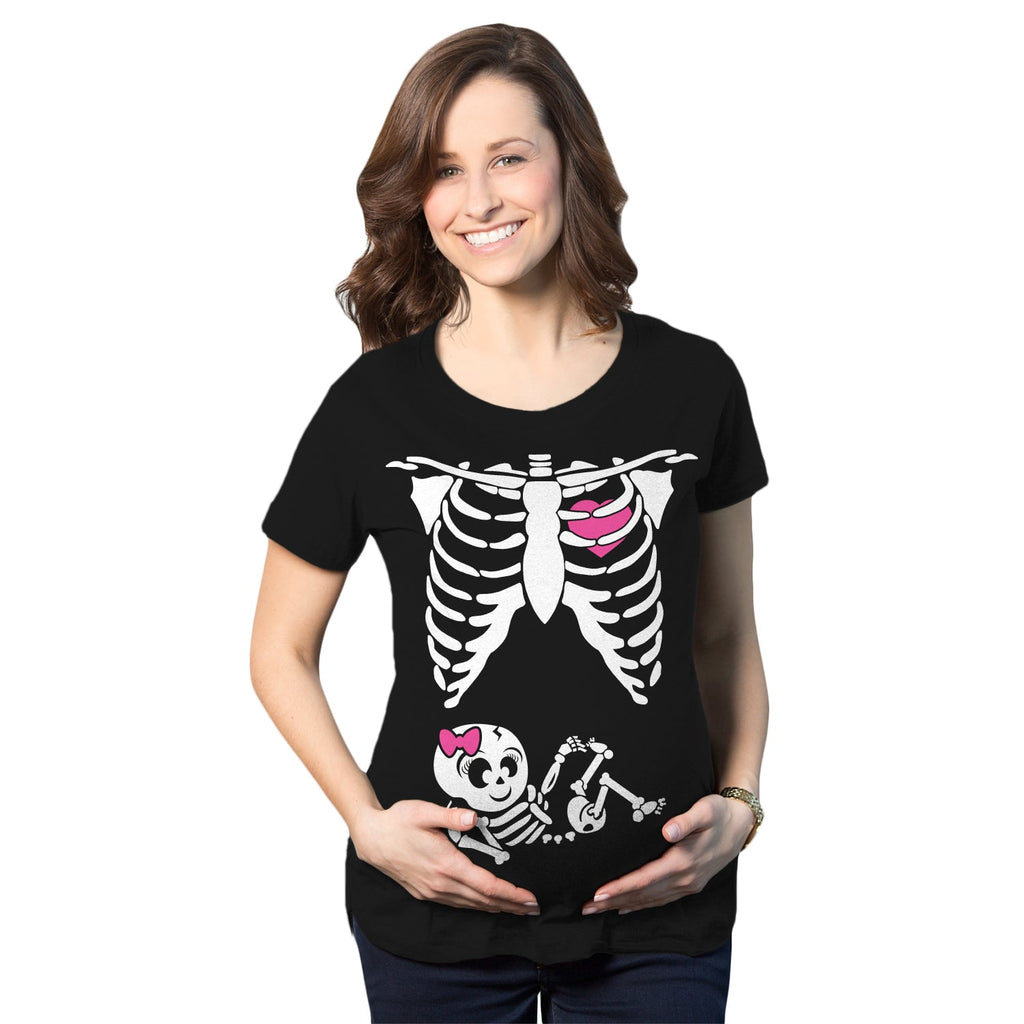 Skeleton Baby Girl Maternity T Shirt product image 1