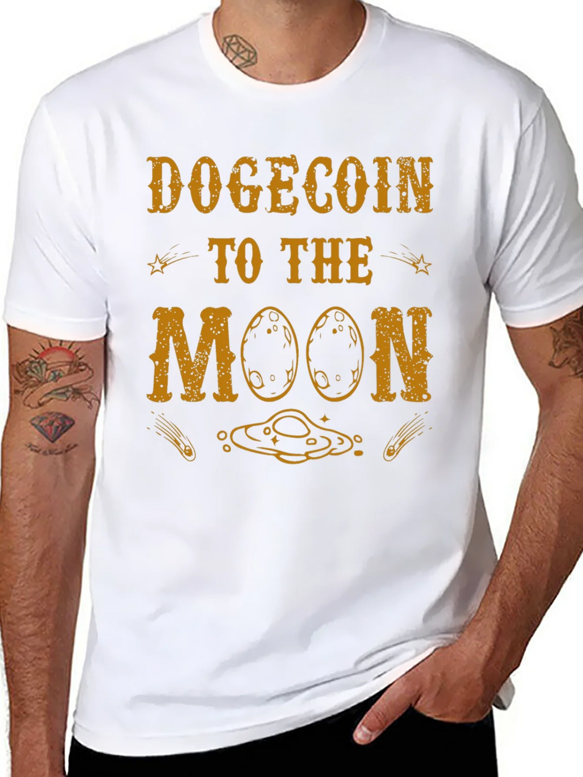 Dogecoin to the Moon Graphic Tee product image 6