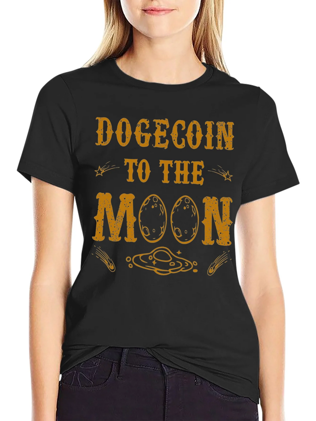 Dogecoin to the Moon Graphic Tee product image 2