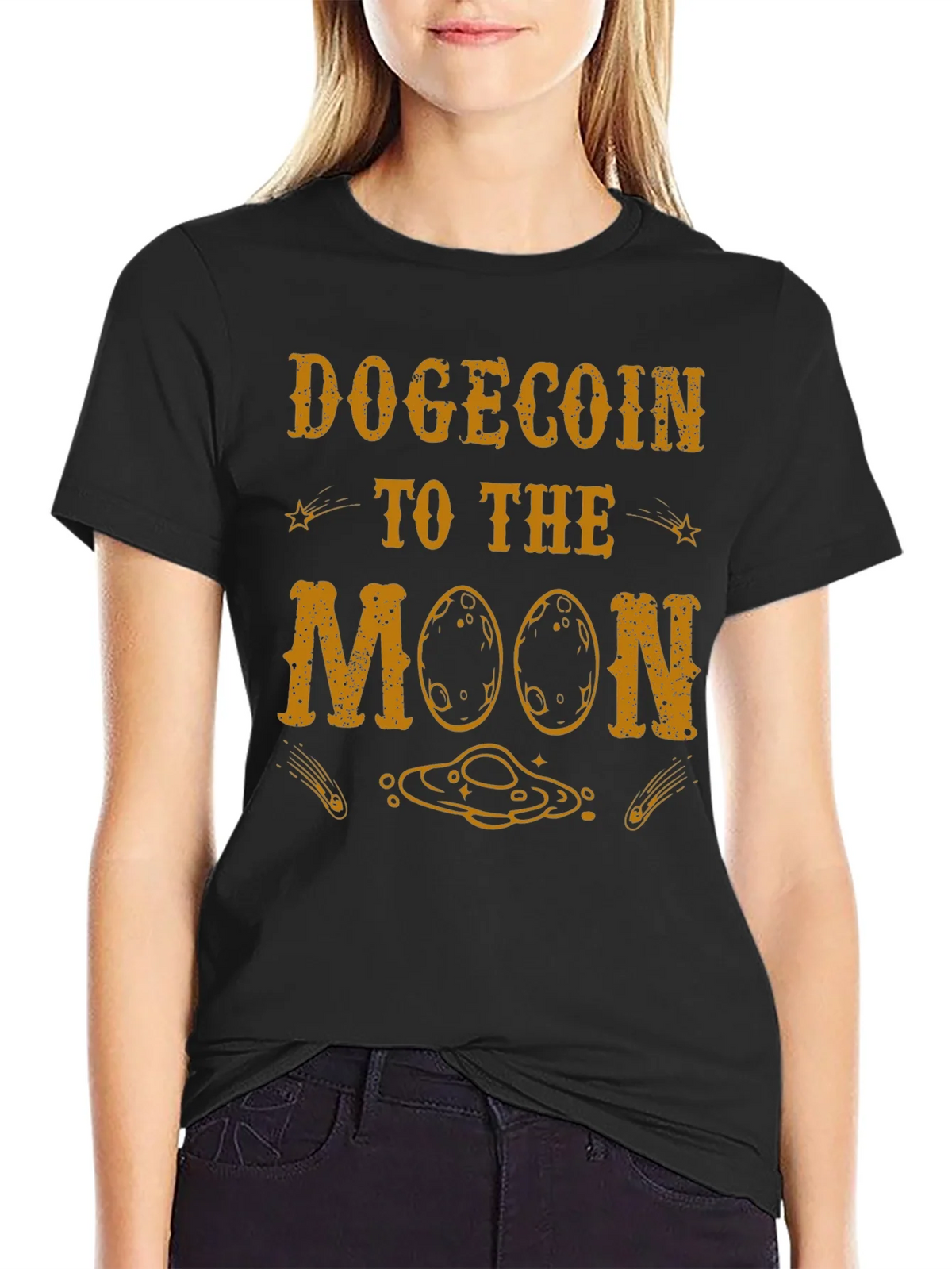 Dogecoin to the Moon Graphic Tee product image 2