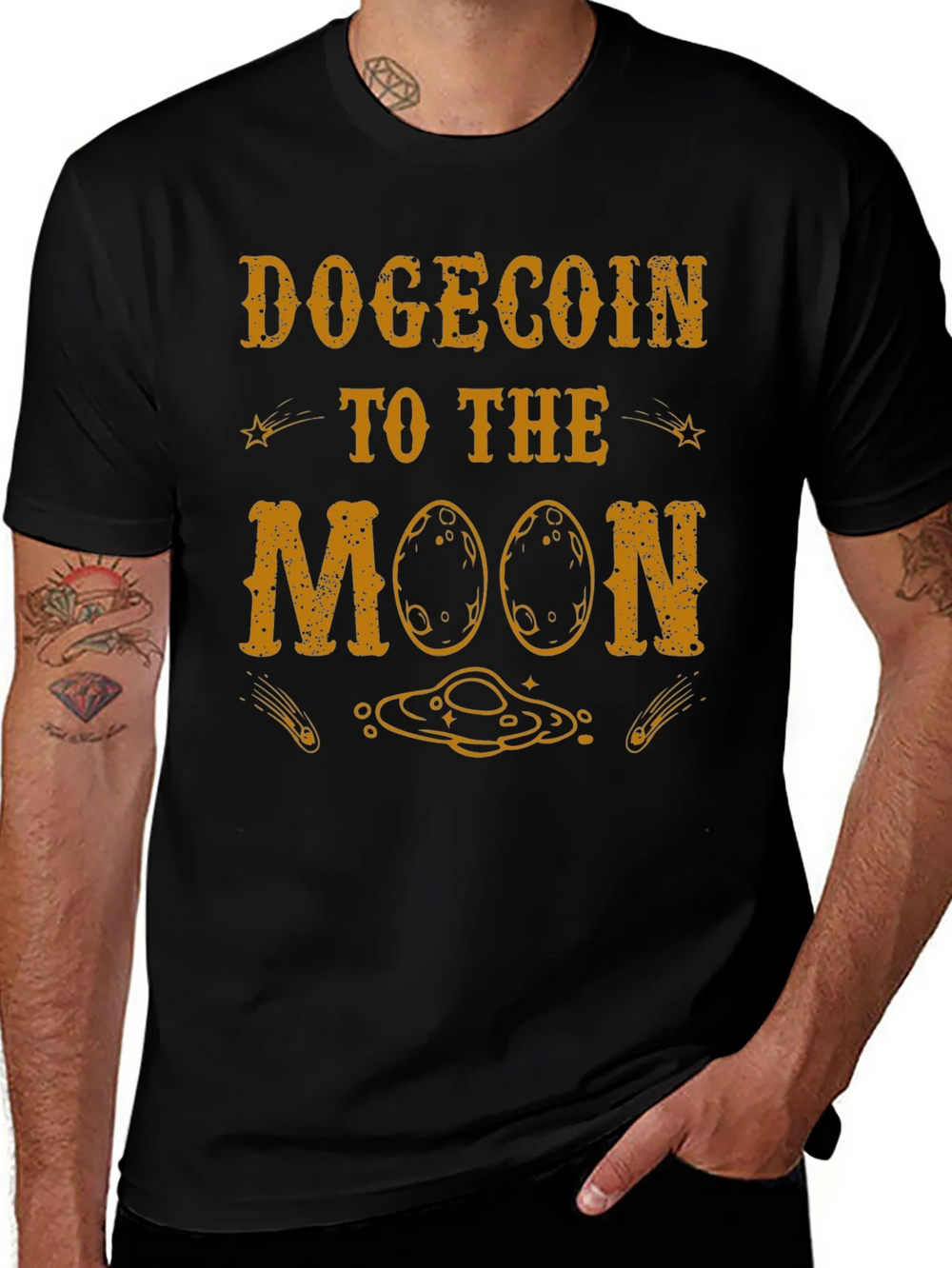 Dogecoin to the Moon Graphic Tee