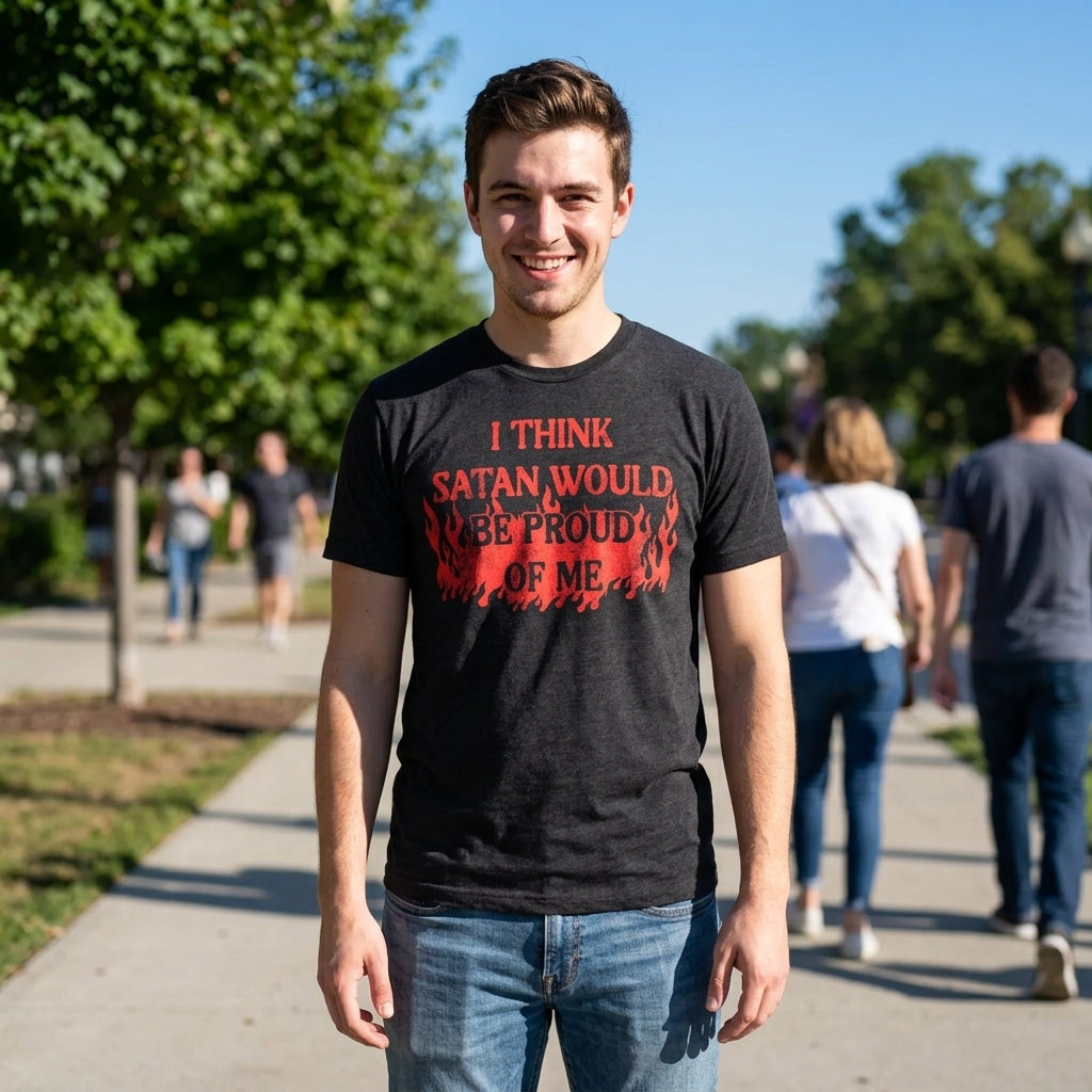 I Think Satan Would Be Proud Of Me Men's T Shirt product image 2