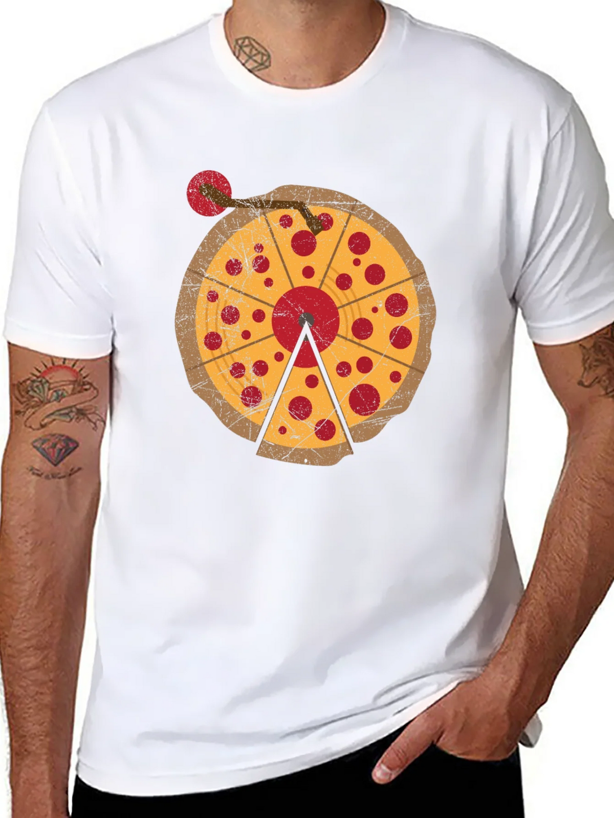 Pizza DJ Turntable Graphic T-Shirt product image 7