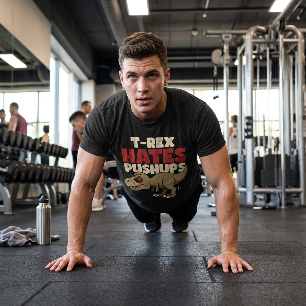 T Rex Hates Pushups Men's T Shirt product image 2