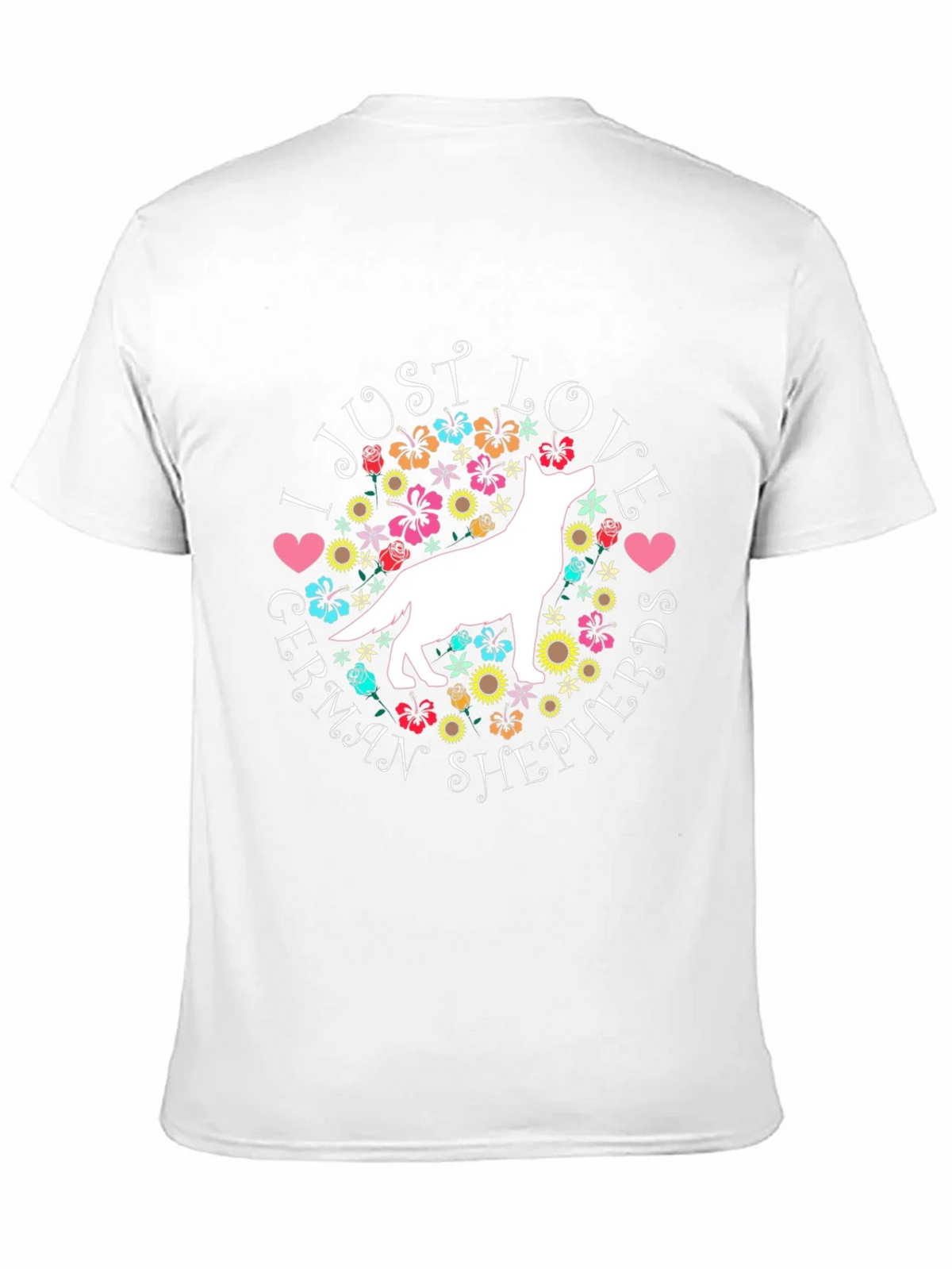 I Love German Shepherds Black T-Shirt product image 7