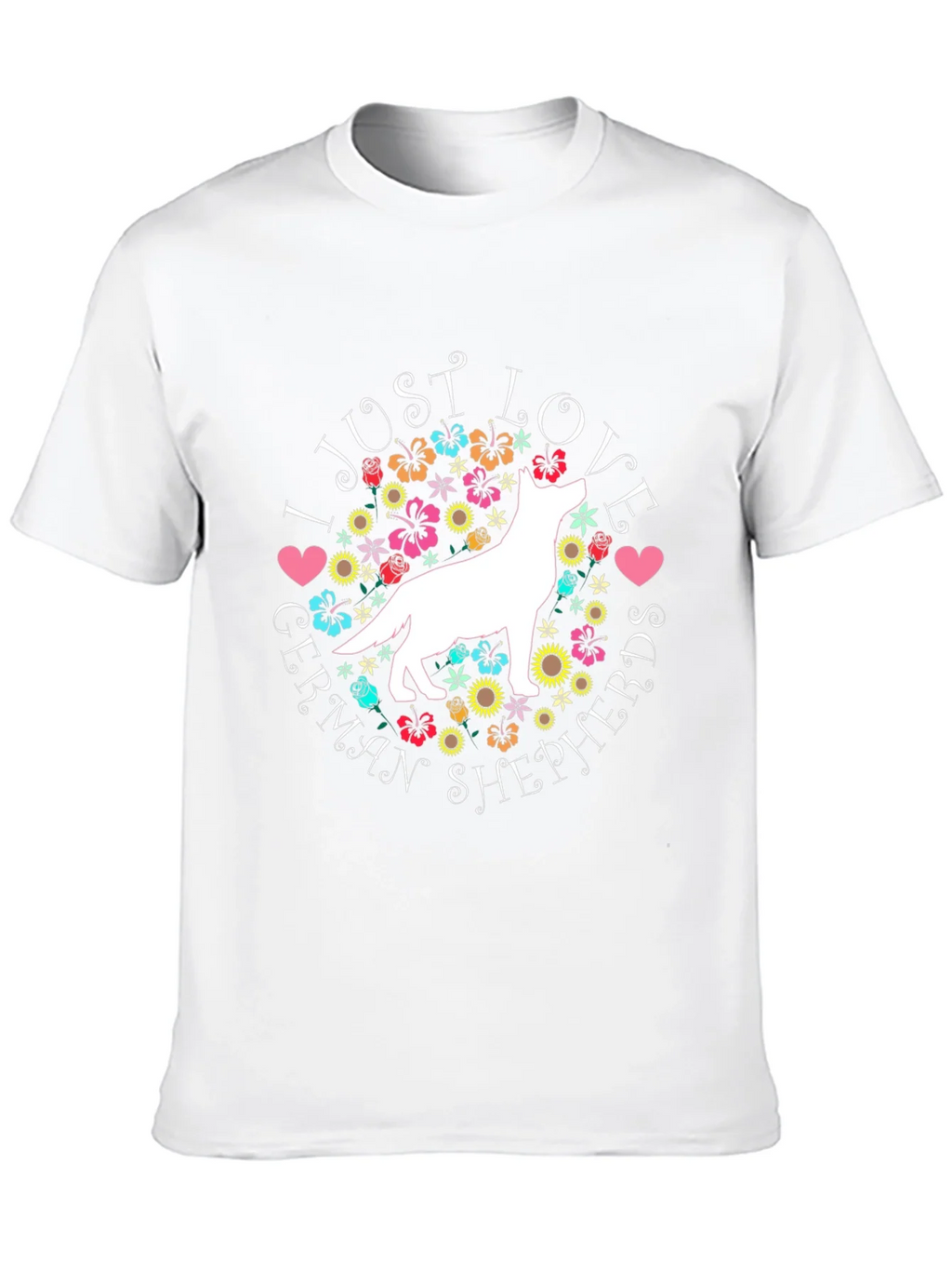 I Love German Shepherds Black T-Shirt product image 6