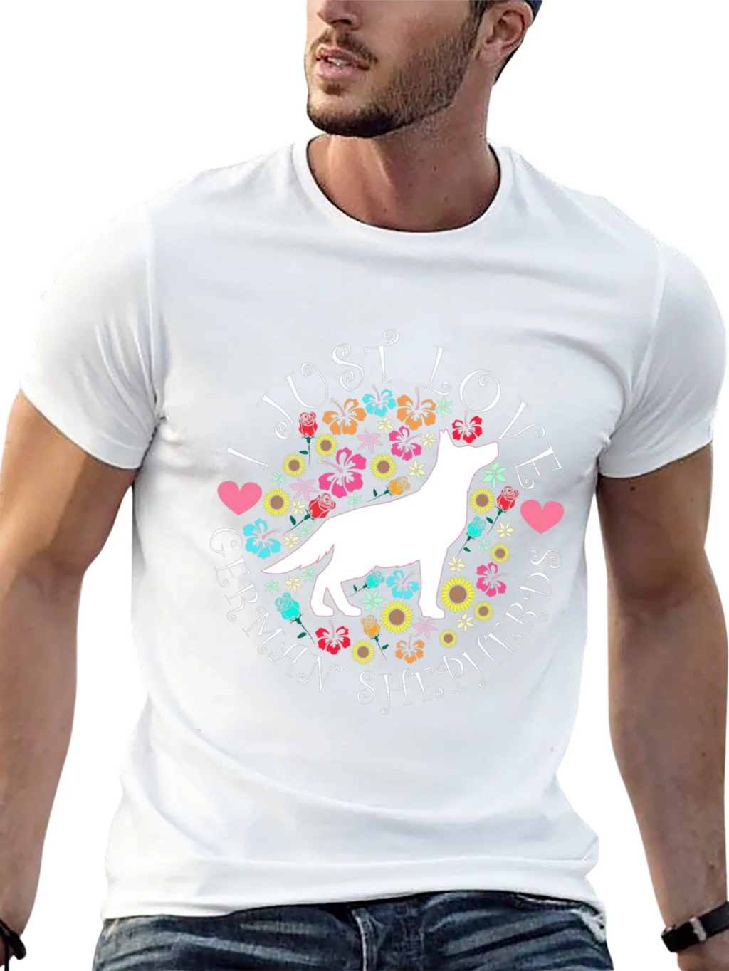 I Love German Shepherds Black T-Shirt product image 8