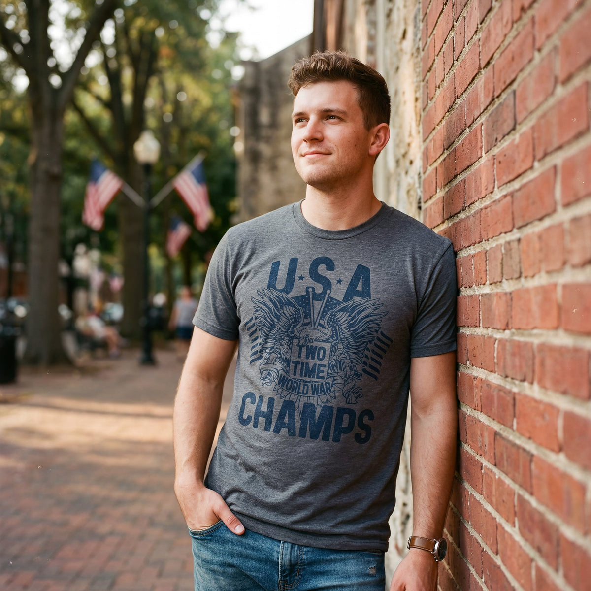 USA Two Time World War Champs Men's T Shirt product image 2