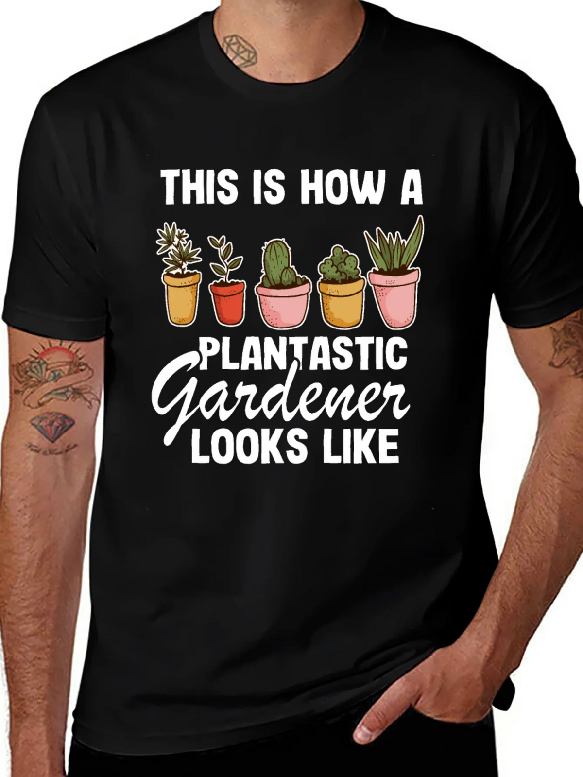 Plantastic Gardener T-Shirt - Black Graphic Tee product image 1