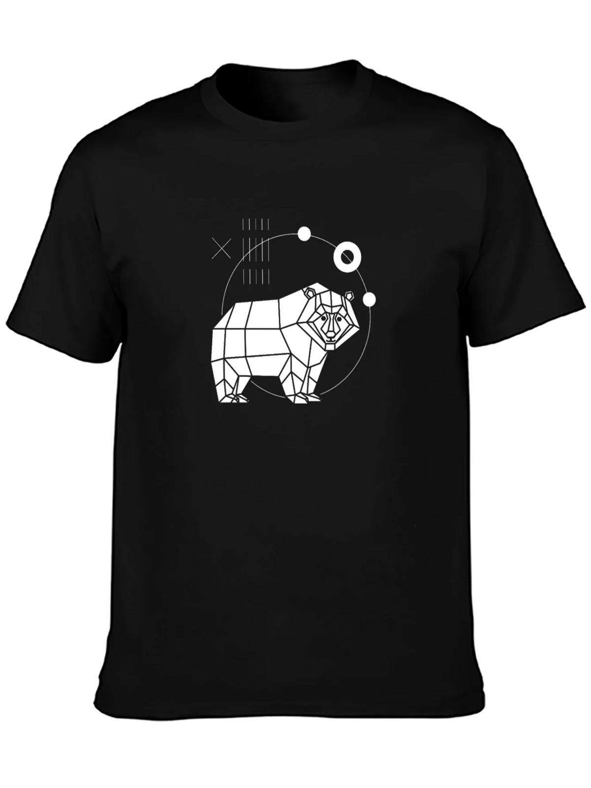 Geometric Bear Graphic Black T-Shirt product image 3