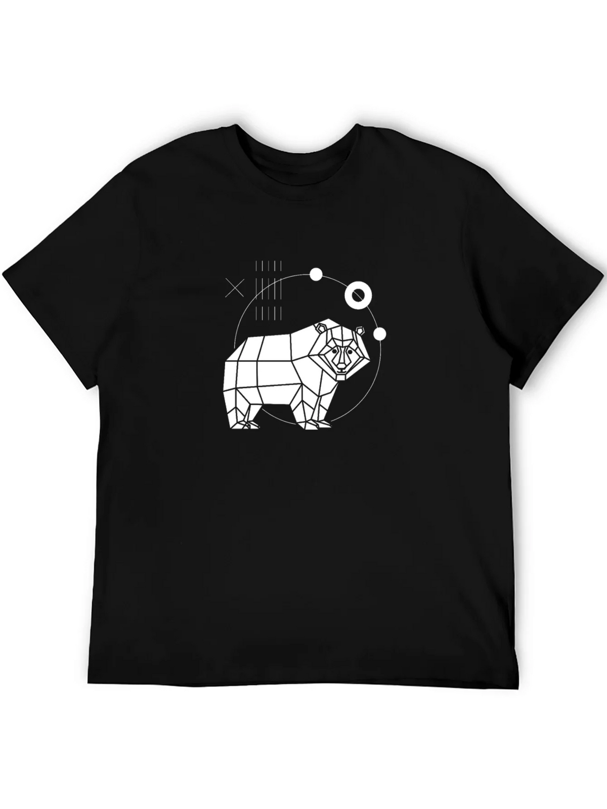 Geometric Bear Graphic Black T-Shirt product image 5