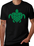 Turtle Graphic Tee - Green Print on Black product image 1