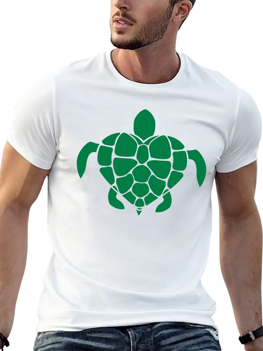 Turtle Graphic Tee - Green Print on Black product image 11