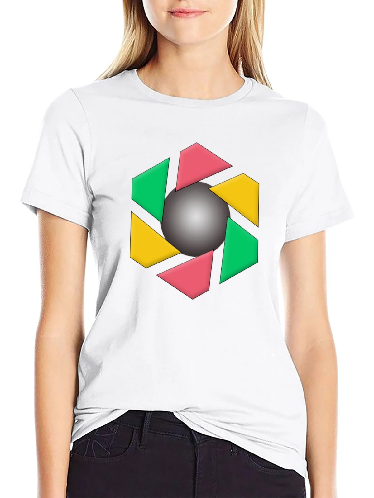 Geometric Design Black T-Shirt product image 8