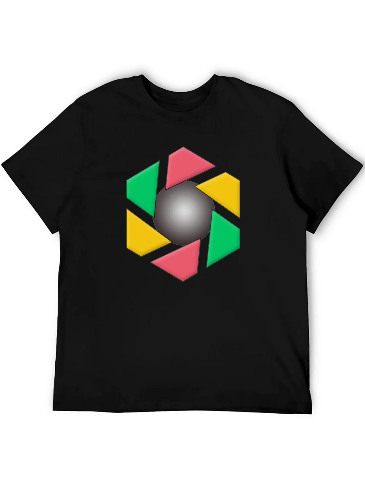 Geometric Design Black T-Shirt product image 5