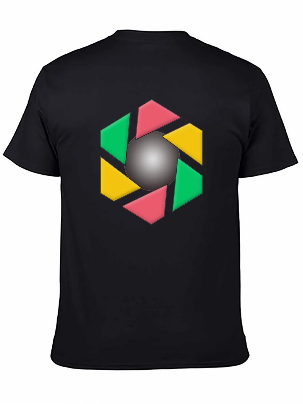 Geometric Design Black T-Shirt product image 4