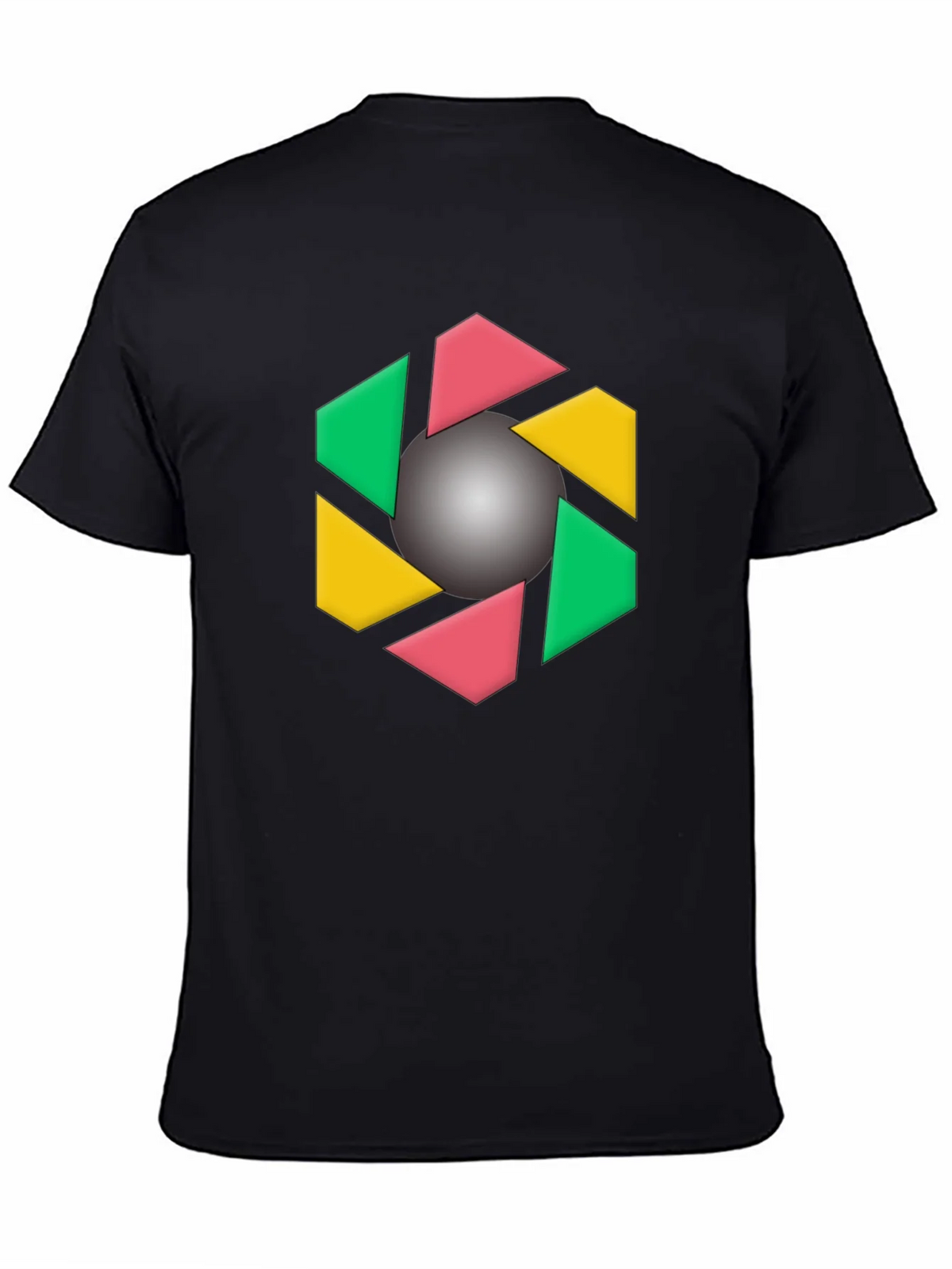 Geometric Design Black T-Shirt product image 4