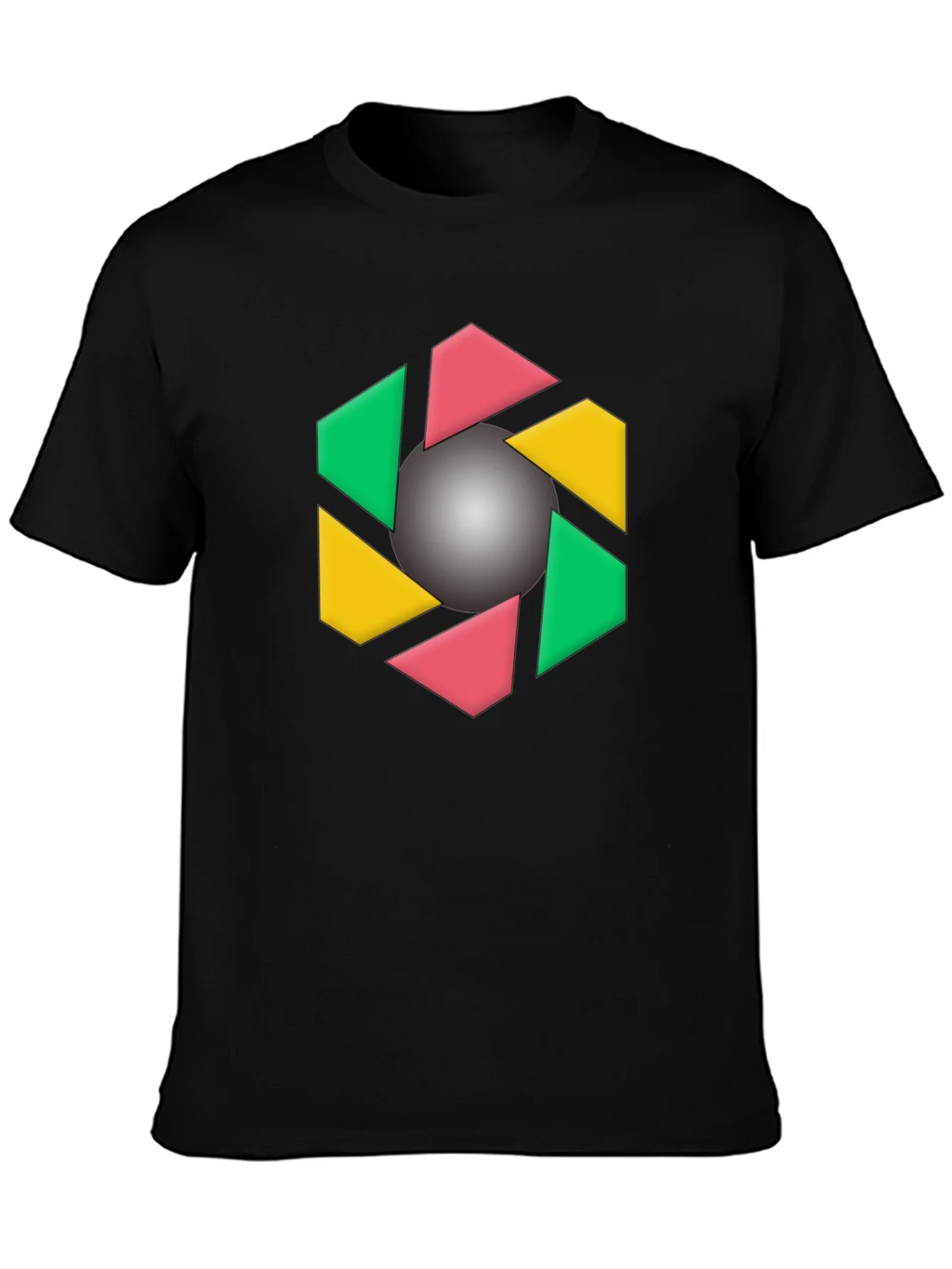 Geometric Design Black T-Shirt product image 3