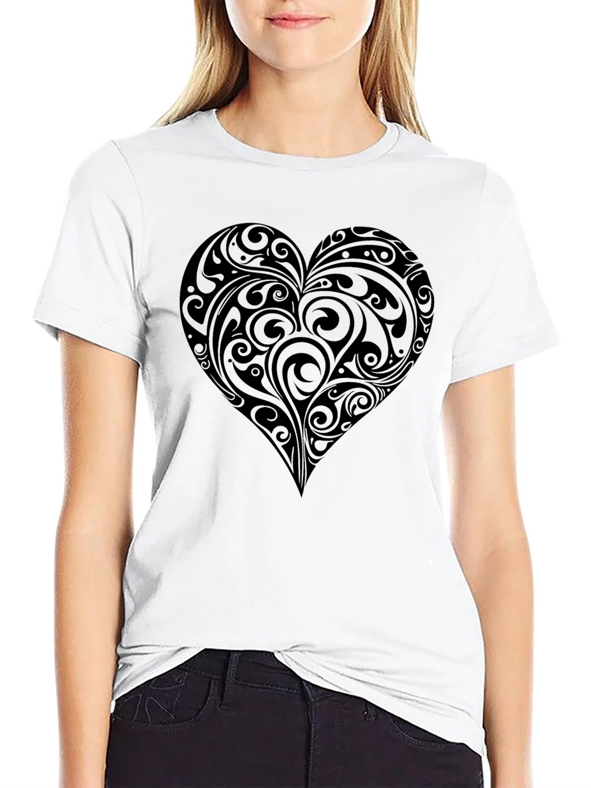 Heart Swirl Graphic Tee - Mens Black T-Shirt product image 8
