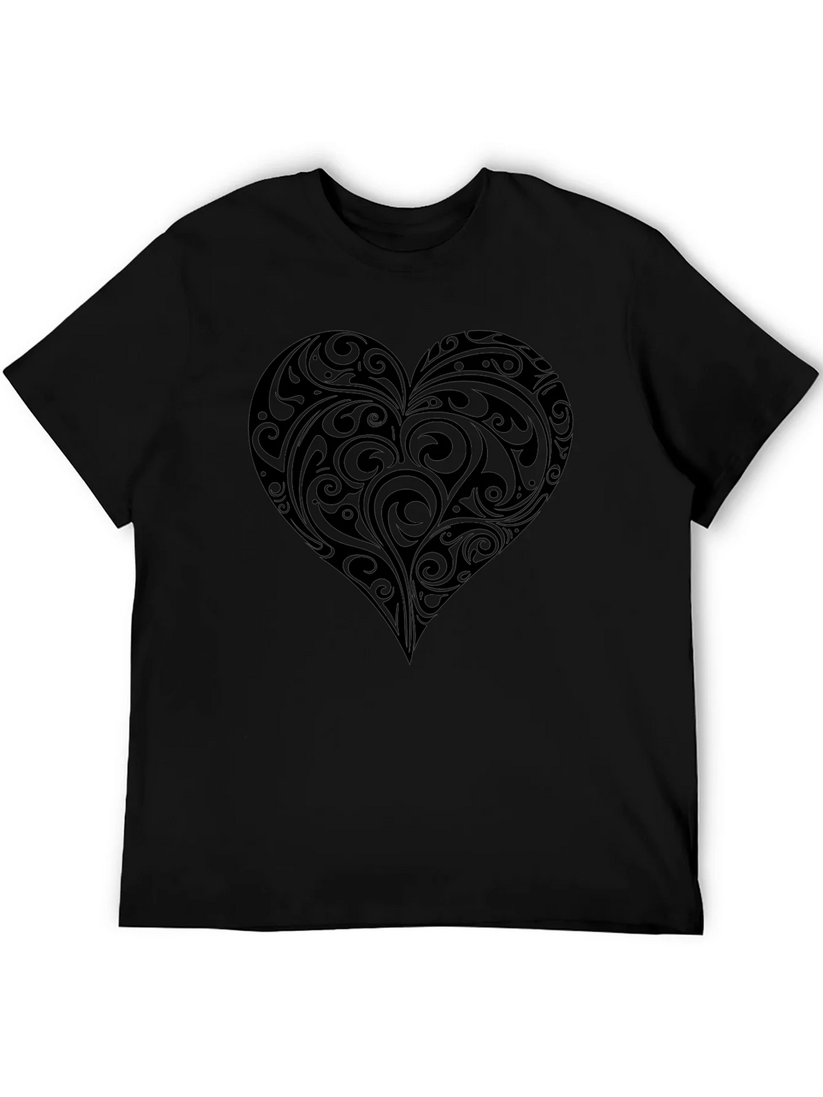 Heart Swirl Graphic Tee - Mens Black T-Shirt product image 5
