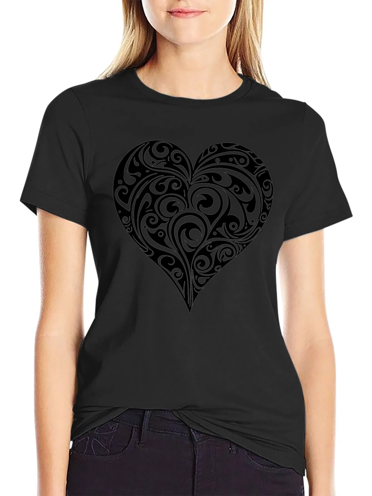Heart Swirl Graphic Tee - Mens Black T-Shirt product image 2