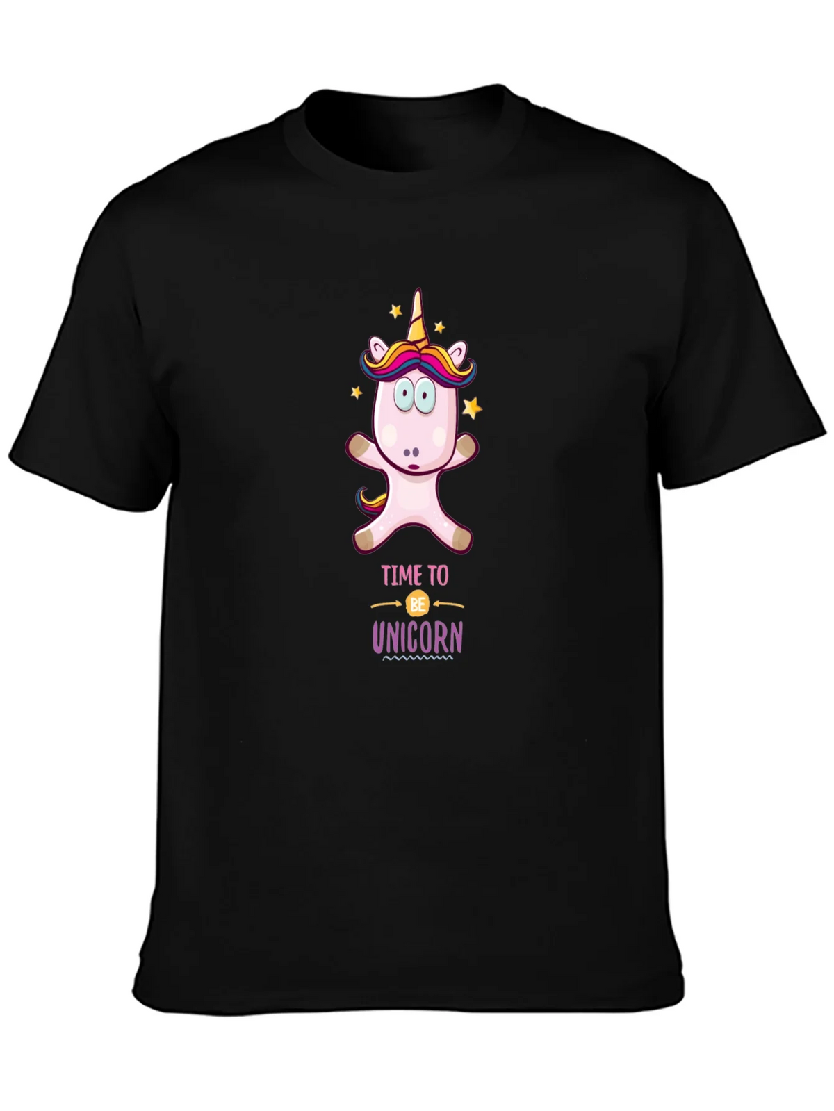 Time to be Unicorn Black T-Shirt product image 3