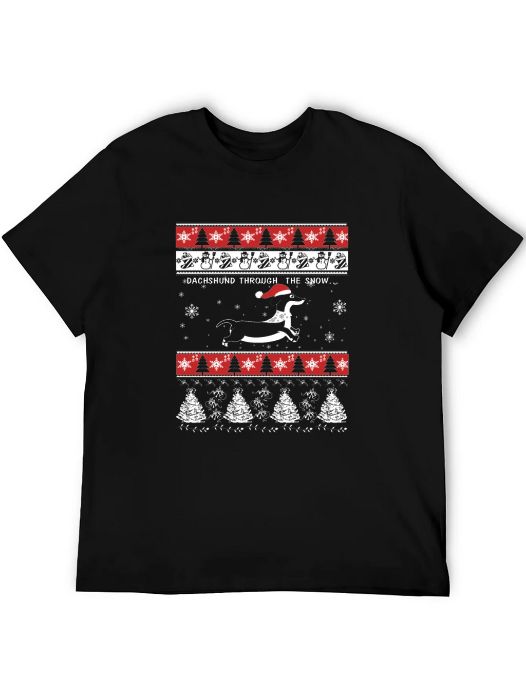 Dachshund Through The Snow Christmas T-Shirt product image 3