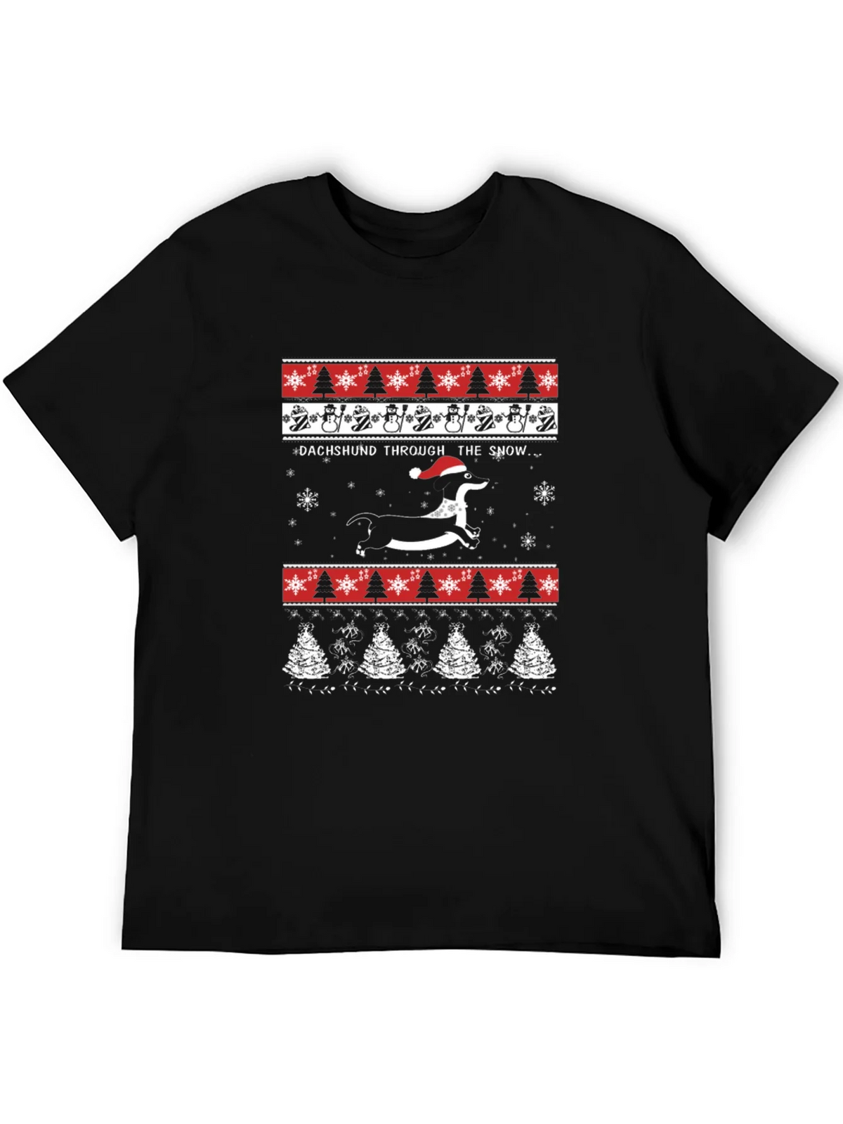 Dachshund Through The Snow Christmas T-Shirt product image 3