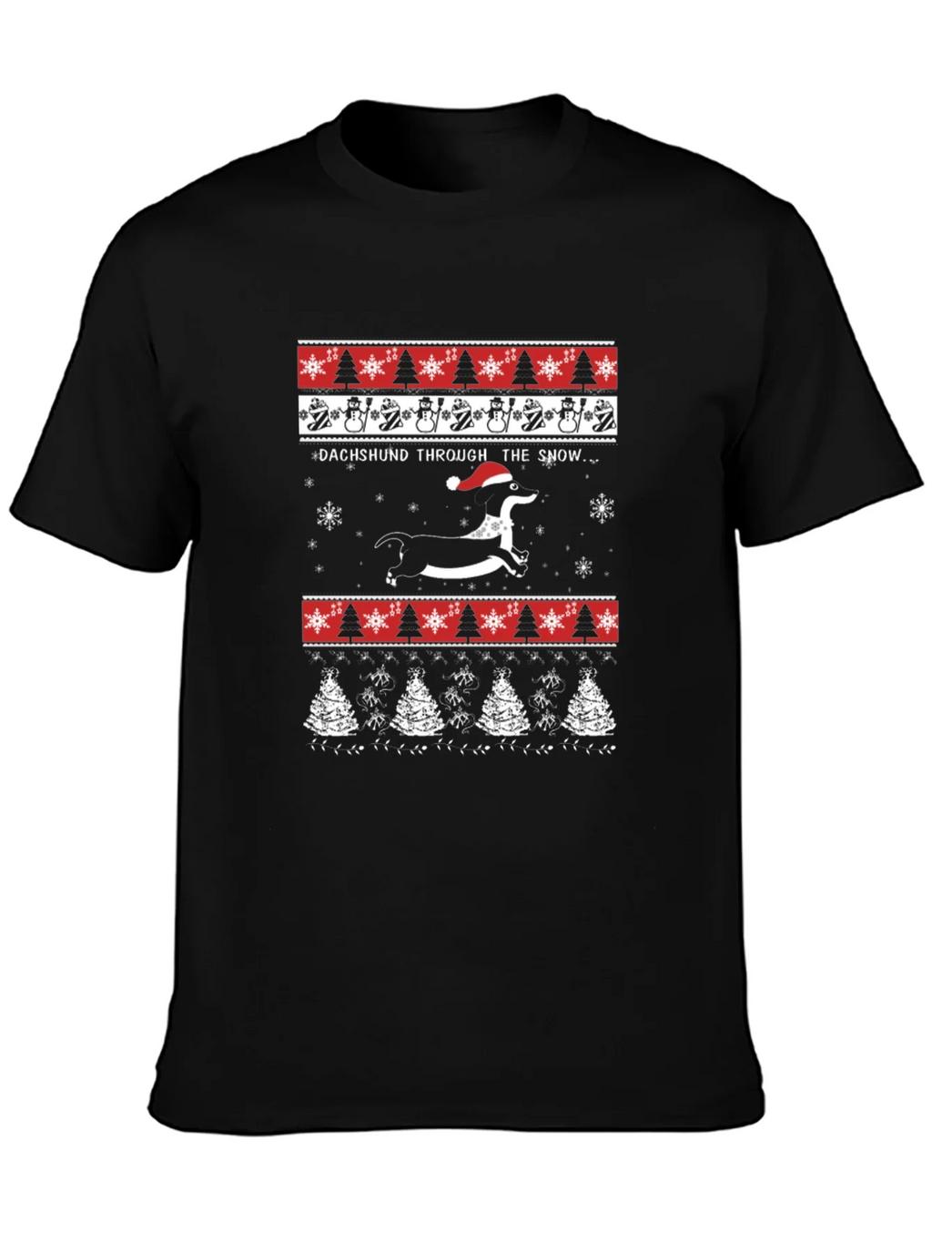 Dachshund Through The Snow Christmas T-Shirt product image 2