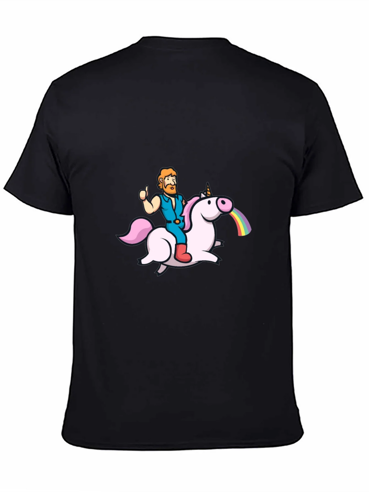 Unicorn Rider Graphic Tee - Black Cotton T-Shirt product image 4