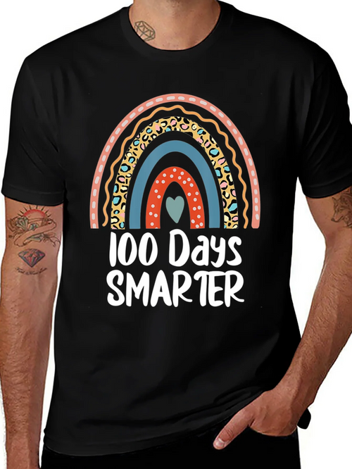 100 Days Smarter Rainbow Graphic Tee product image 1