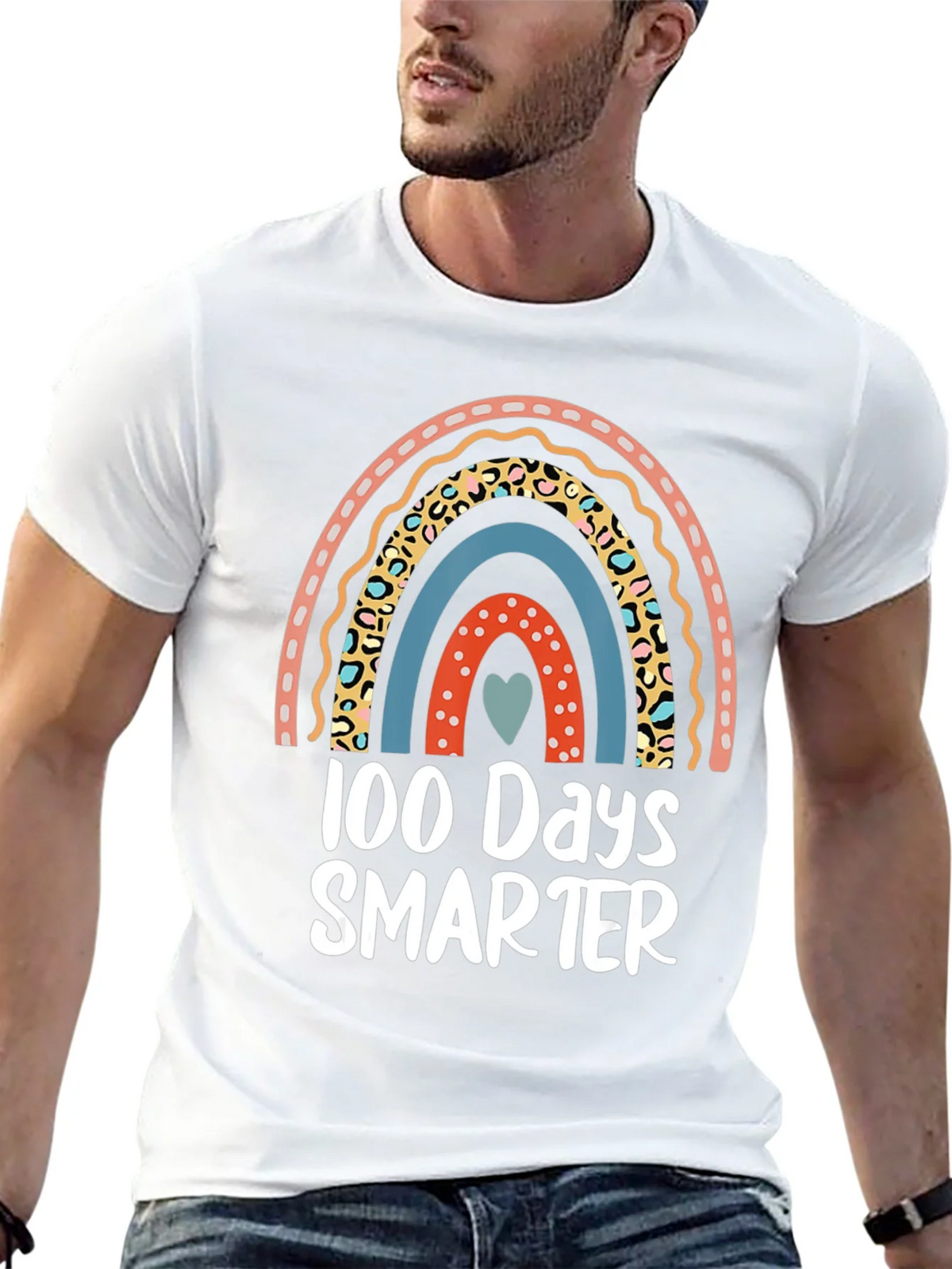100 Days Smarter Rainbow Graphic Tee product image 12