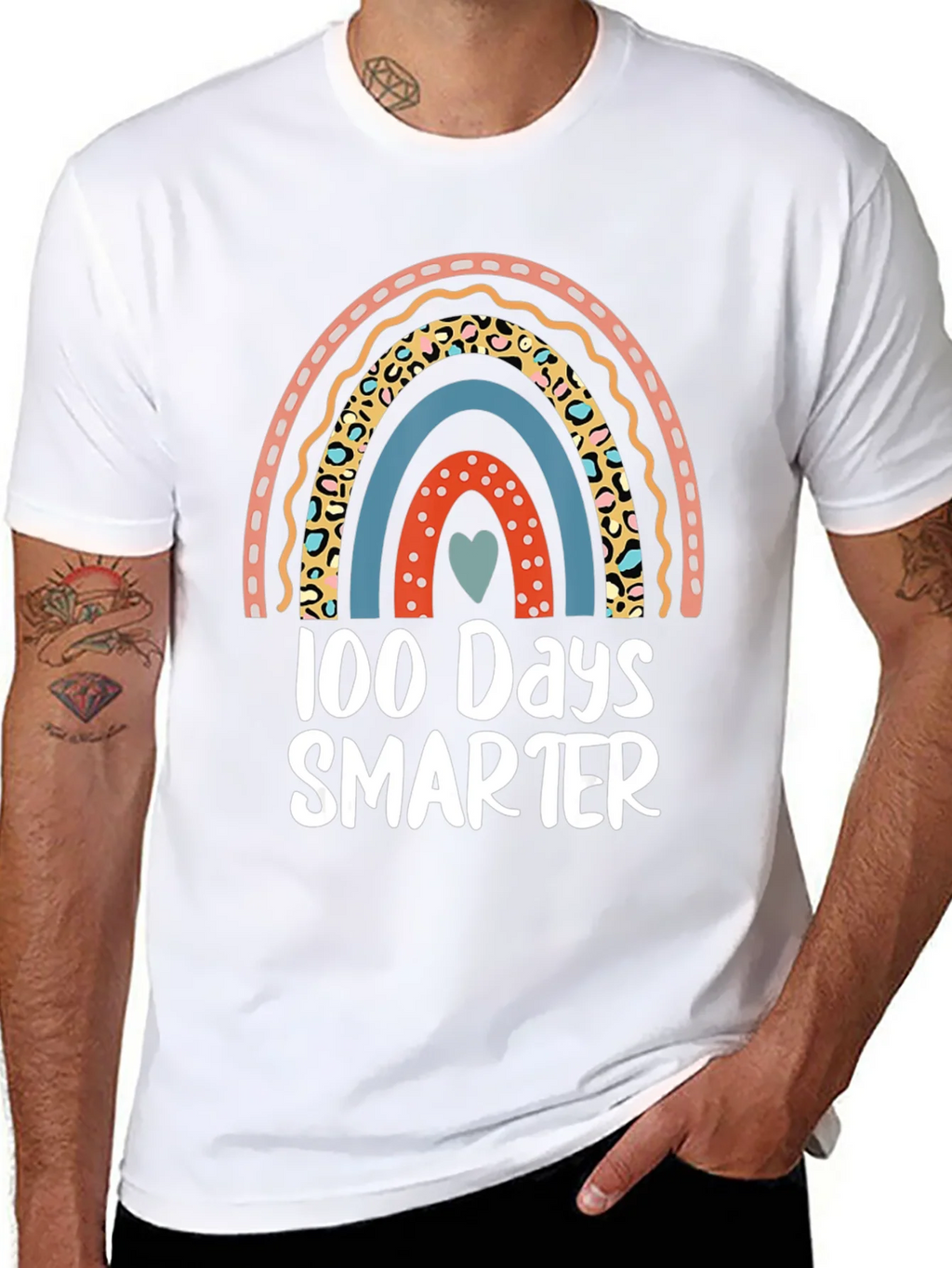 100 Days Smarter Rainbow Graphic Tee product image 7