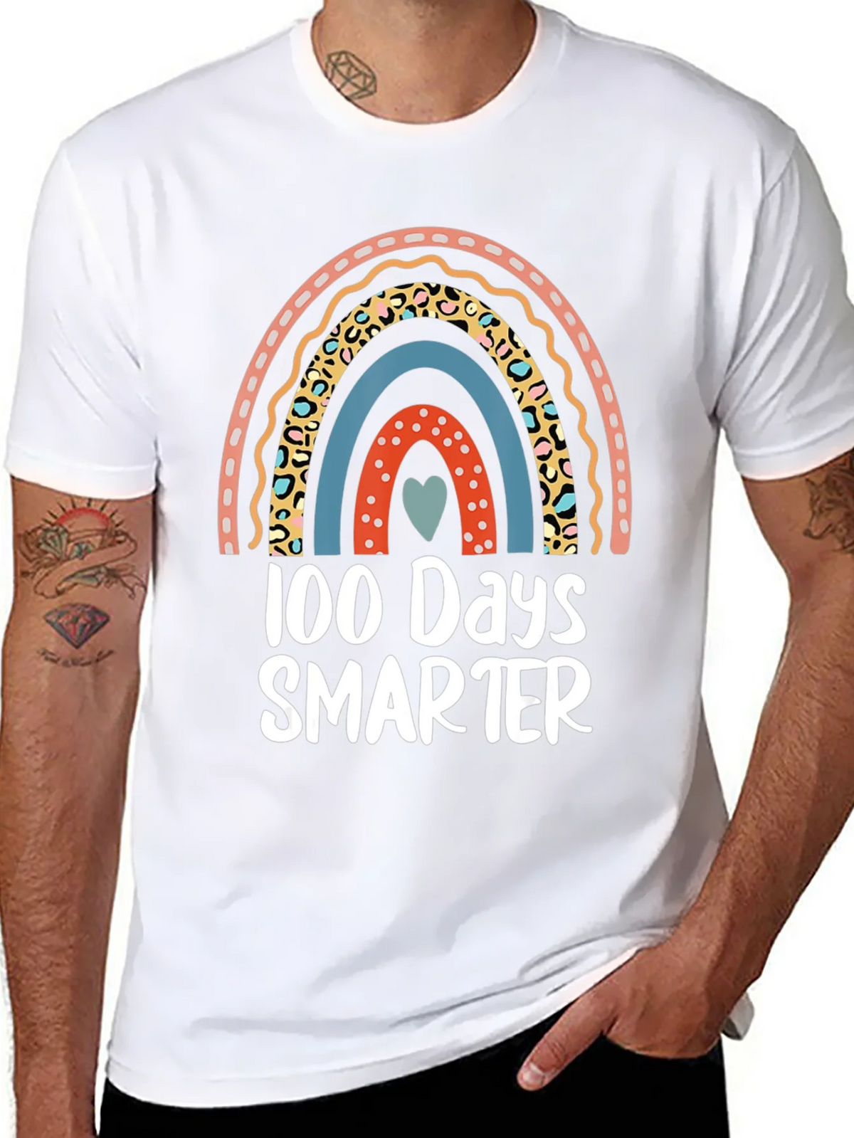 100 Days Smarter Rainbow Graphic Tee product image 7
