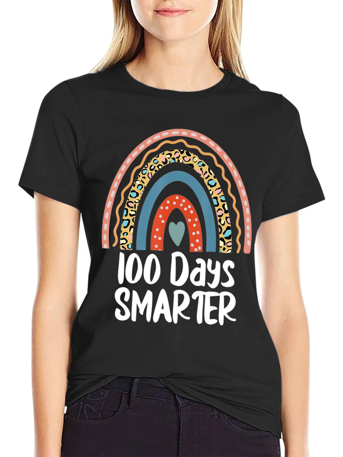 100 Days Smarter Rainbow Graphic Tee product image 2